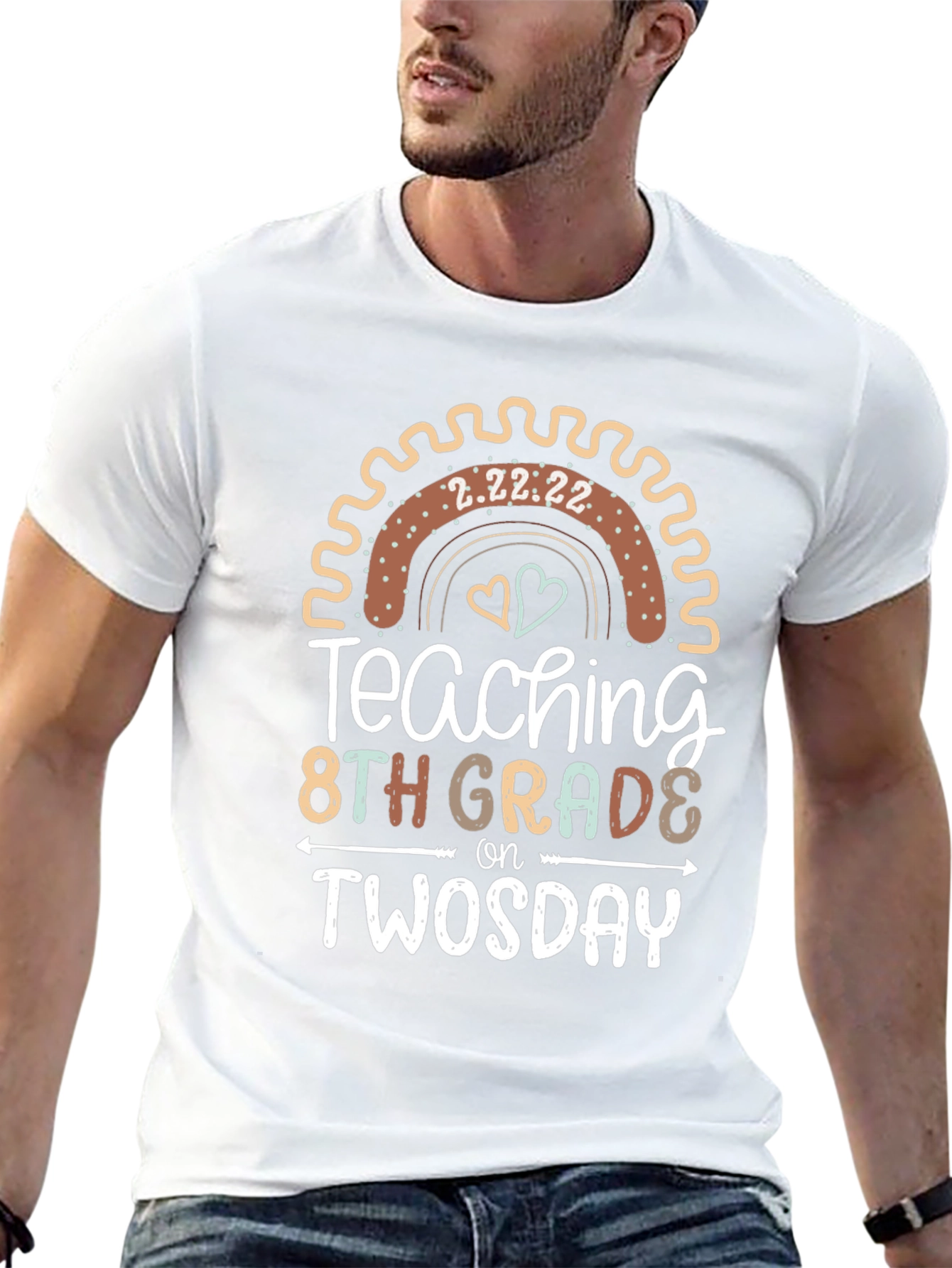 Teaching 8th Grade on Twosday Teacher T-Shirt