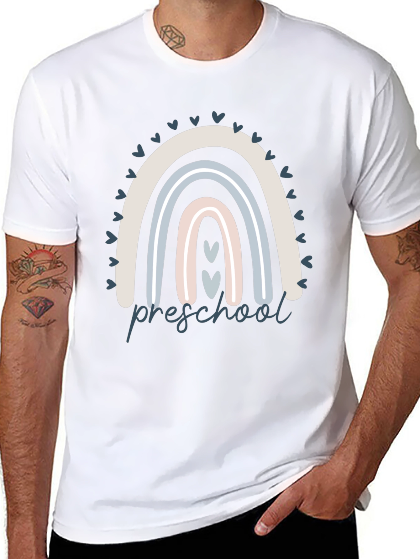 Preschool Rainbow Graphic Tee - Cute Teacher T-Shirt
