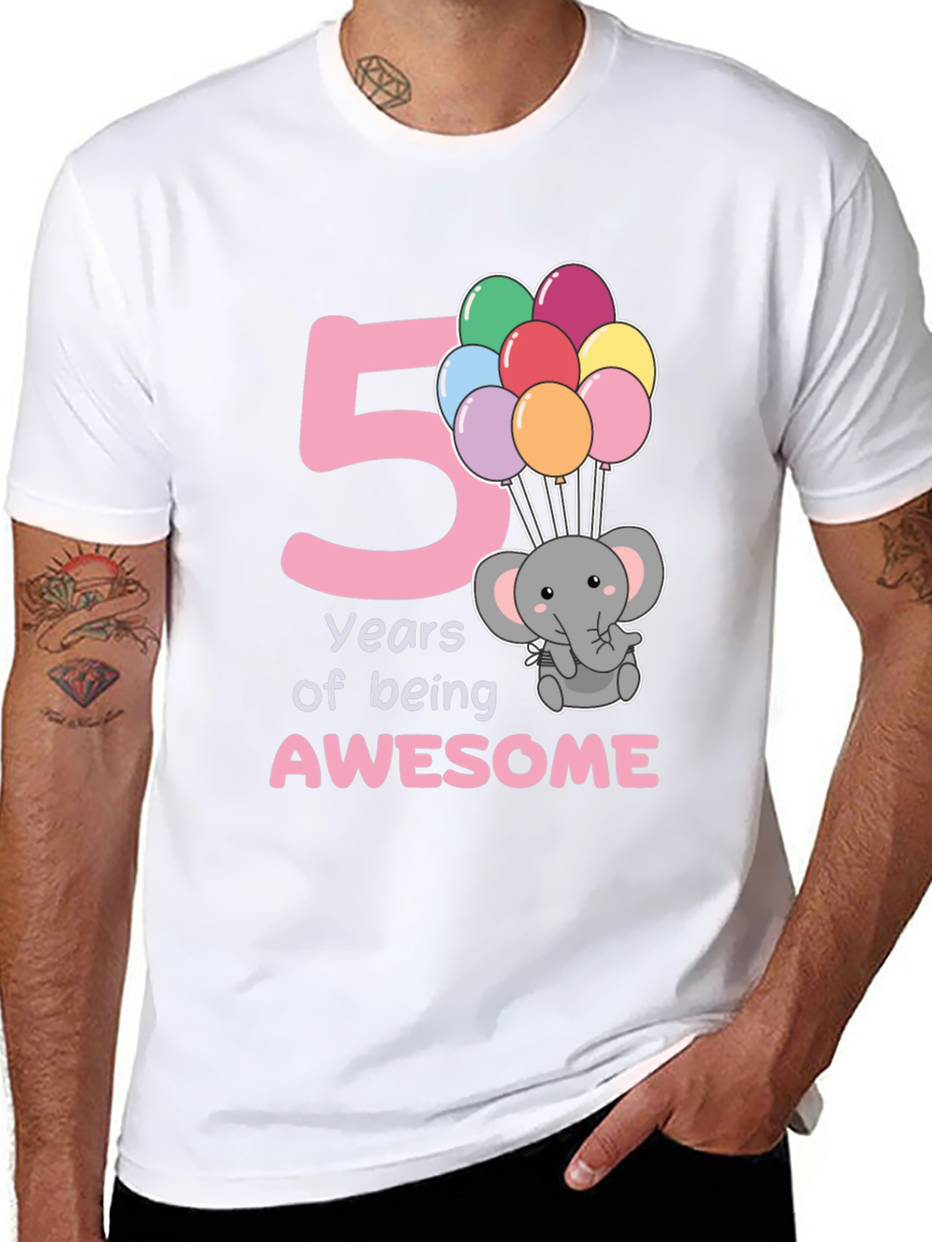 5th Birthday Elephant Balloon T-Shirt
