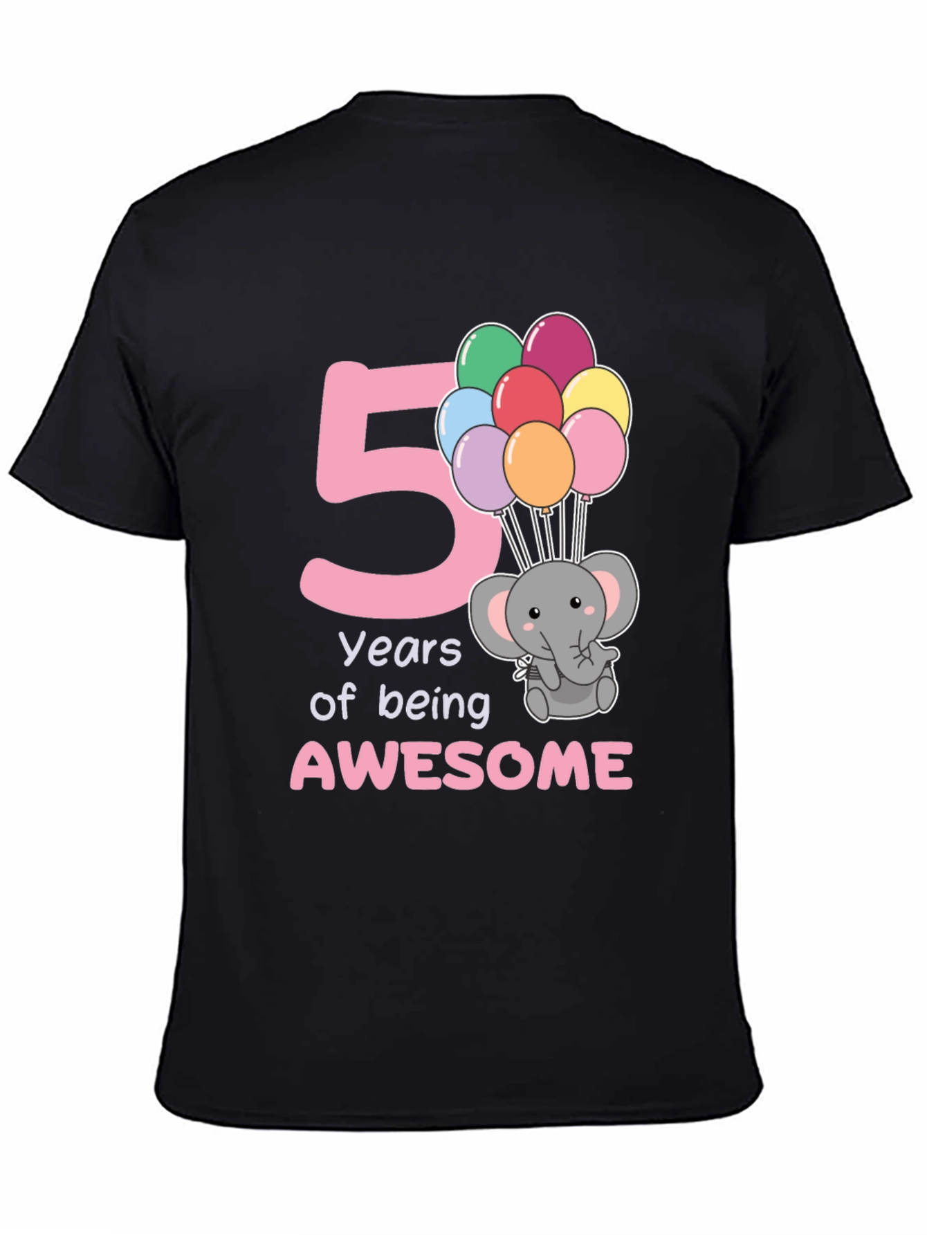 5th Birthday Elephant Balloon T-Shirt