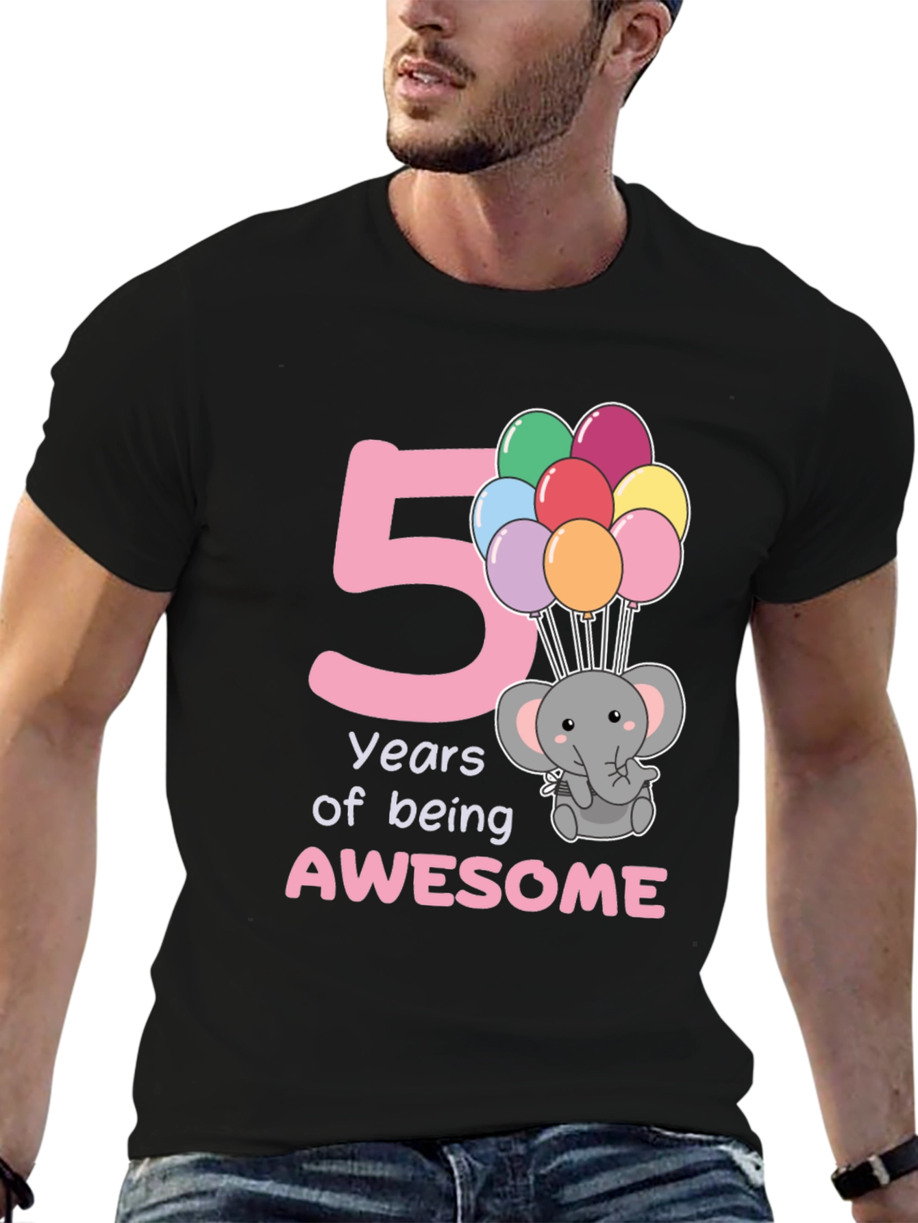5th Birthday Elephant Balloon T-Shirt