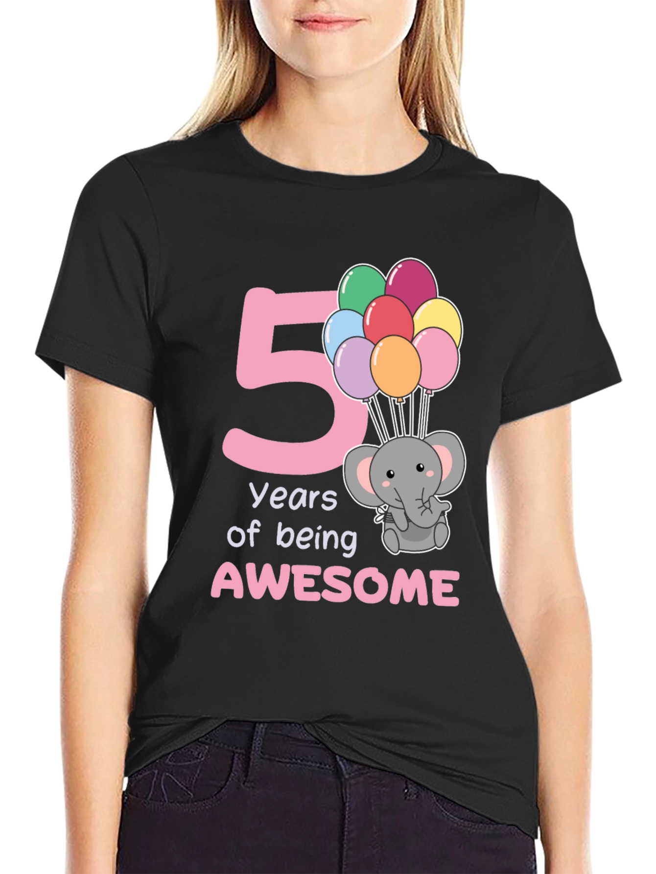 5th Birthday Elephant Balloon T-Shirt