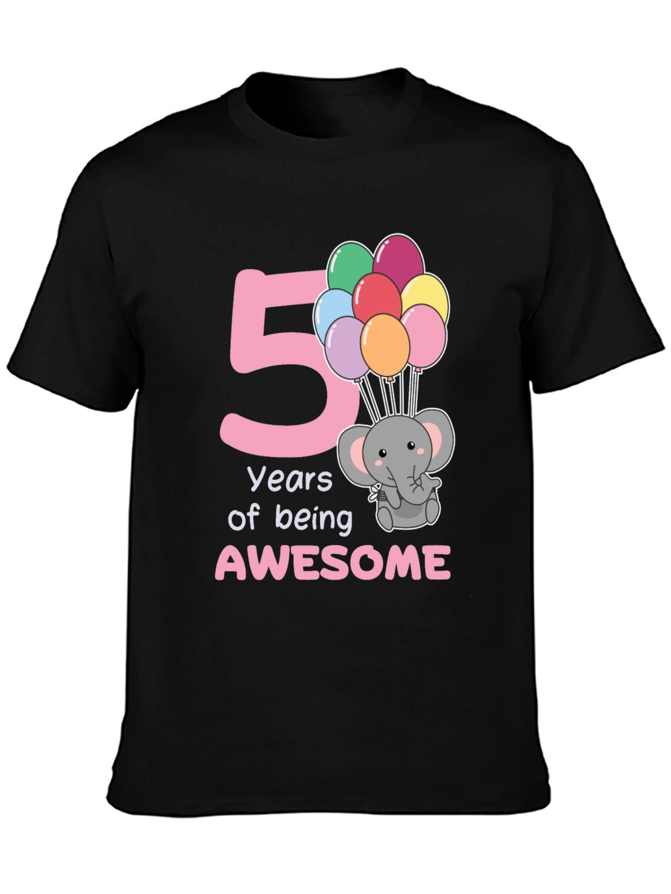 5th Birthday Elephant Balloon T-Shirt