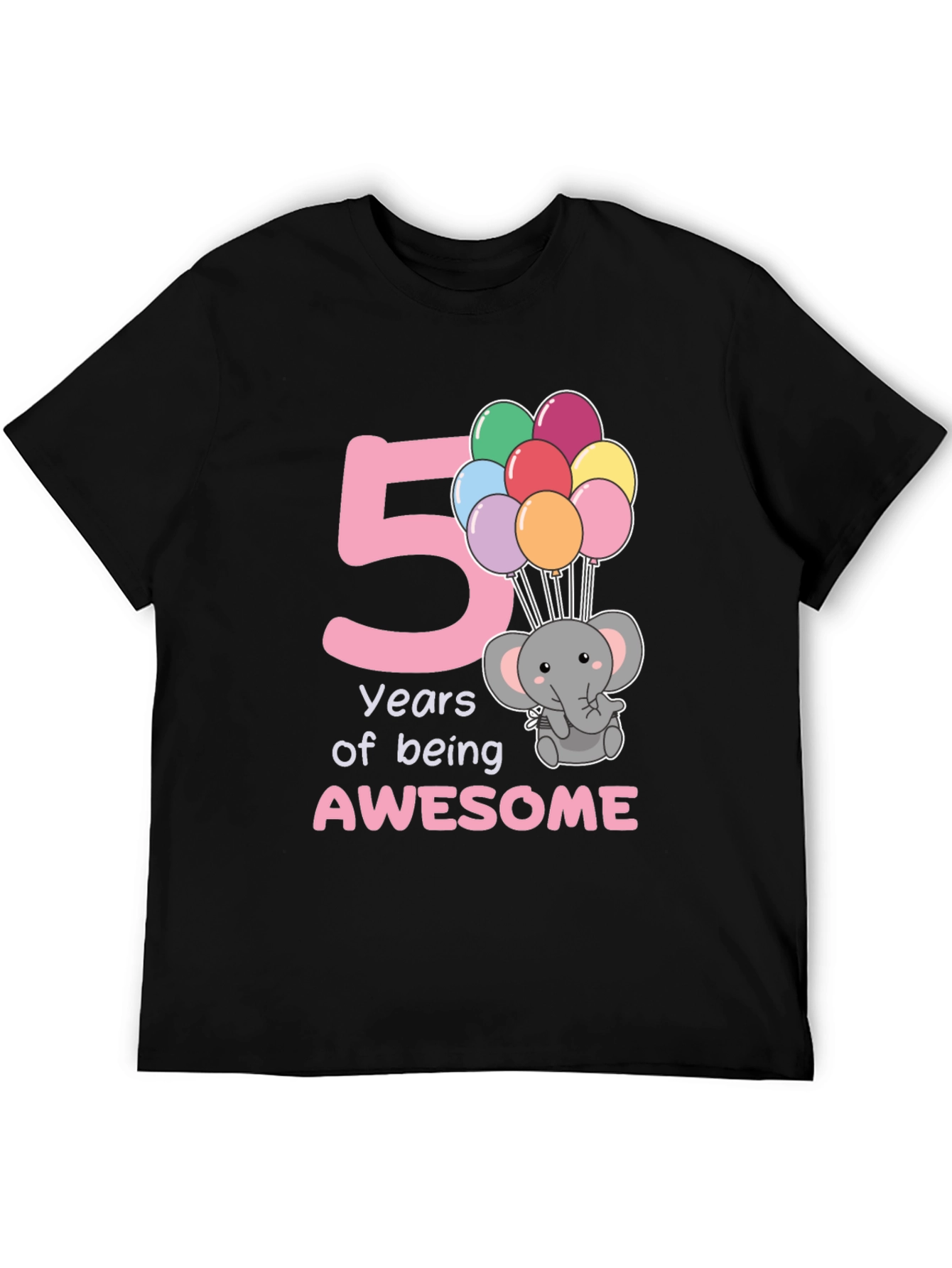 5th Birthday Elephant Balloon T-Shirt