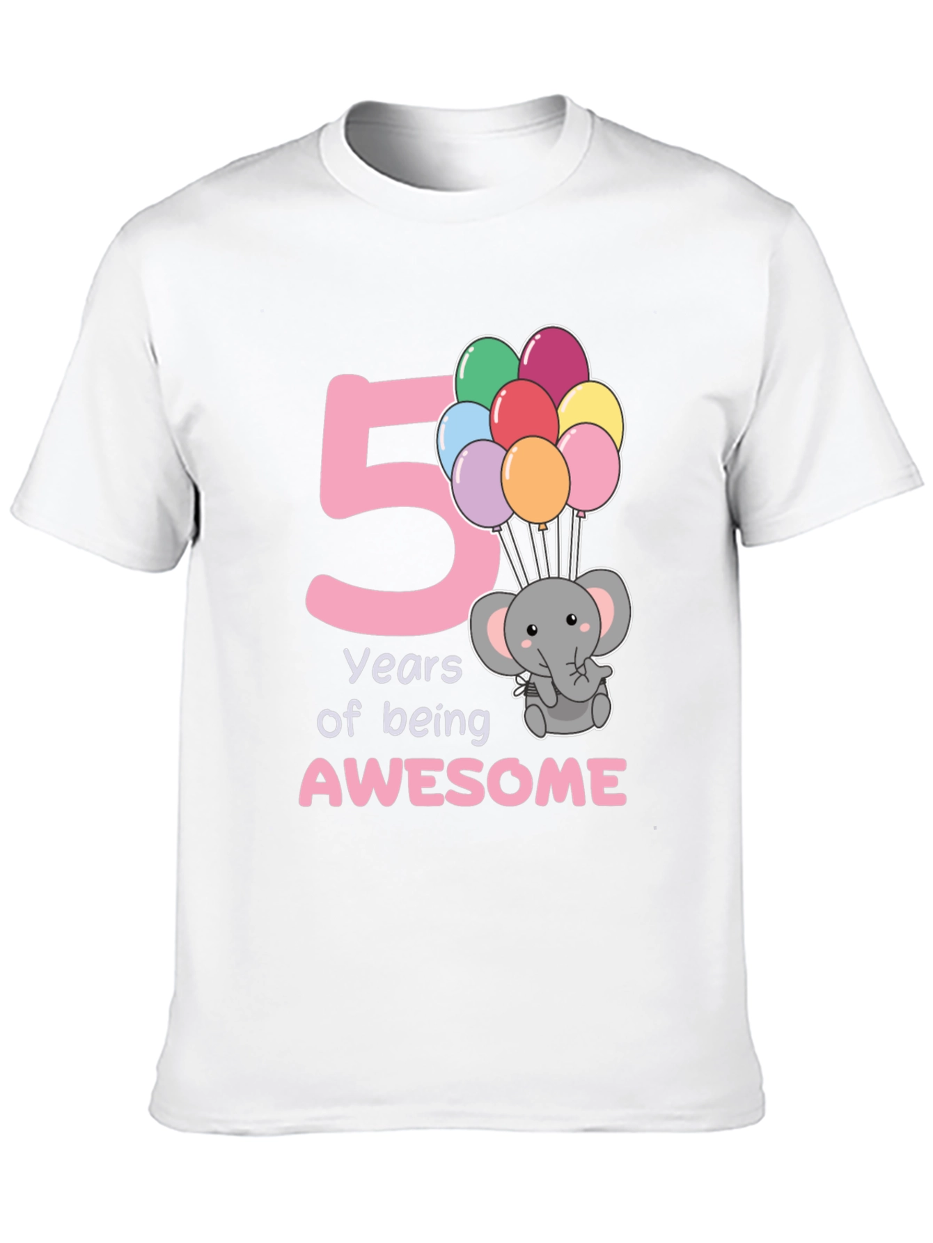 5th Birthday Elephant Balloon T-Shirt