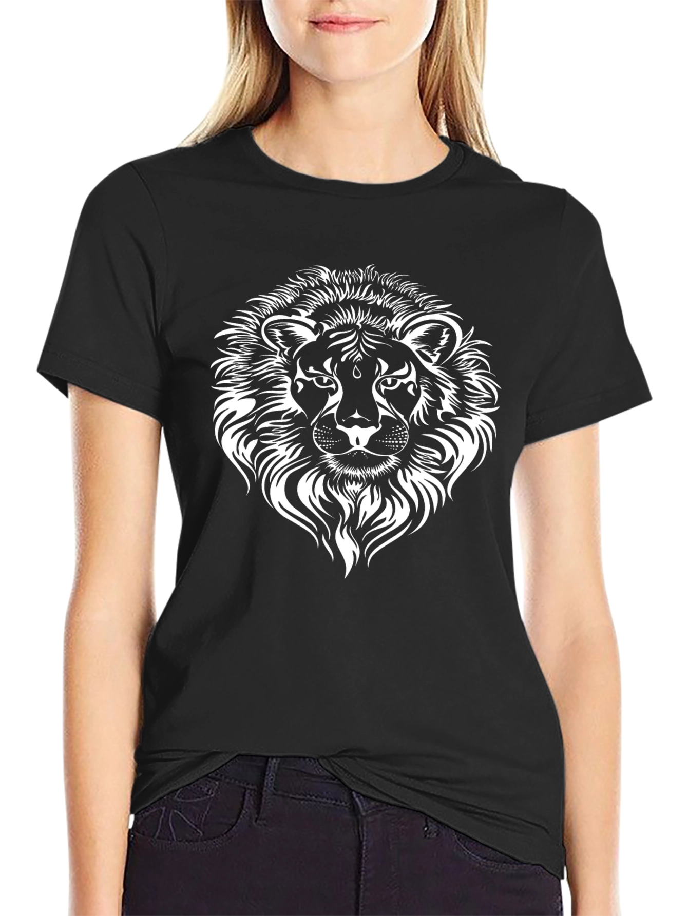 Lion Graphic Tee - Bold Black T-Shirt