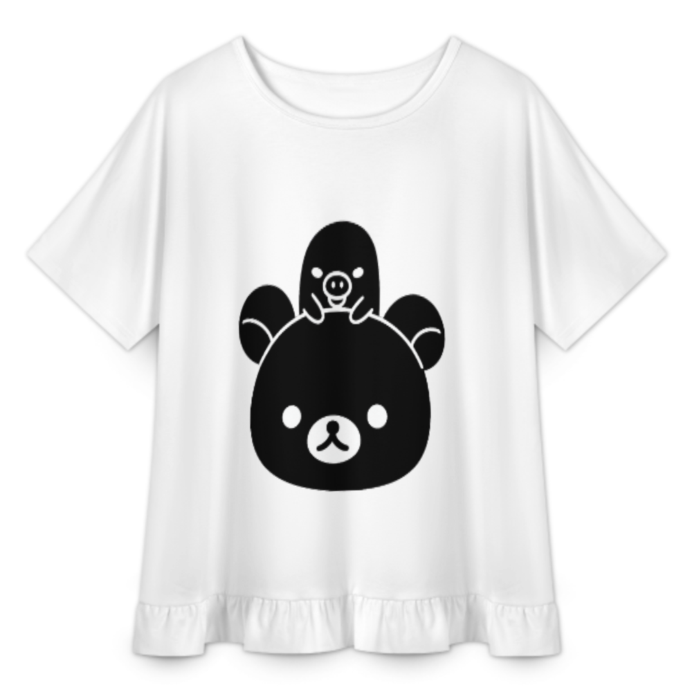 Cute Bear & Chick Kawaii Graphic Tee – Adorable Animal Lover Shirt for Women and Girls(z1004)