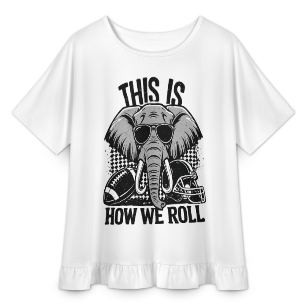This Is How We Roll Elephant Football Fan Graphic T-Shirt | Funny Game Day Sports Tee(z1007)