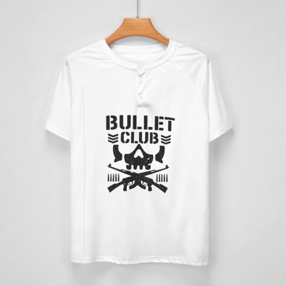 Bullet Club Skull & Crossed Rifles Graphic T-Shirt | Vintage Tactical Streetwear Tee(z1016)