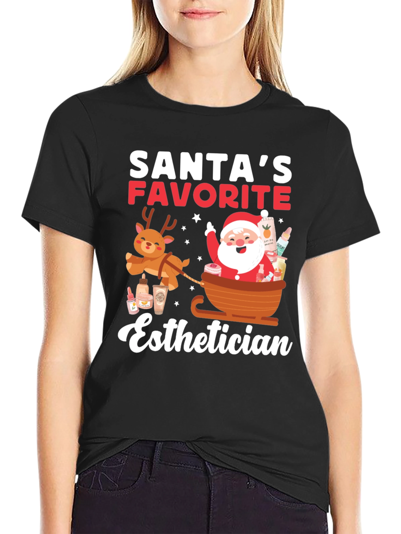 Santas Favorite Esthetician T-Shirt - Holiday Cheer!