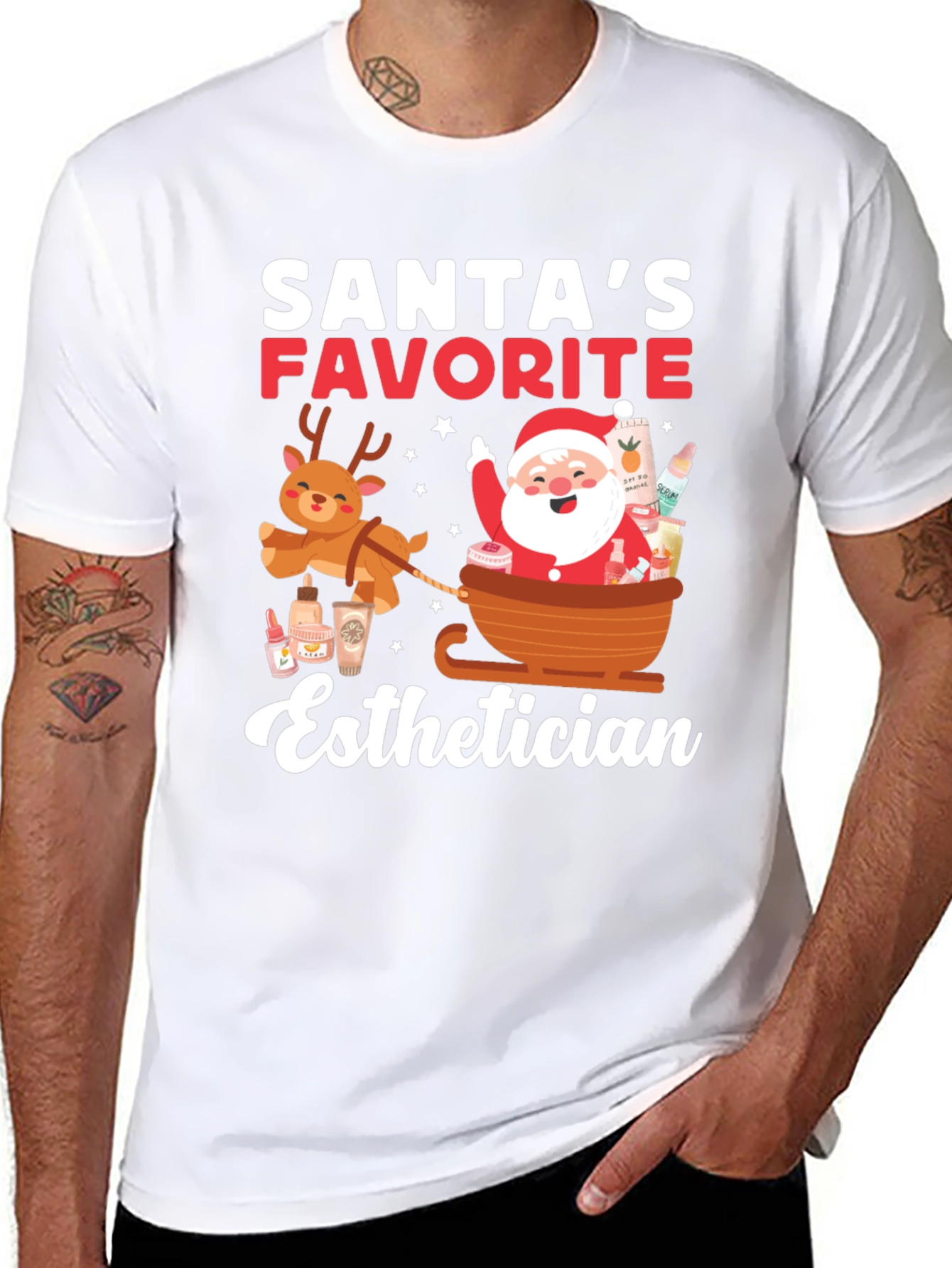 Santas Favorite Esthetician T-Shirt - Holiday Cheer!