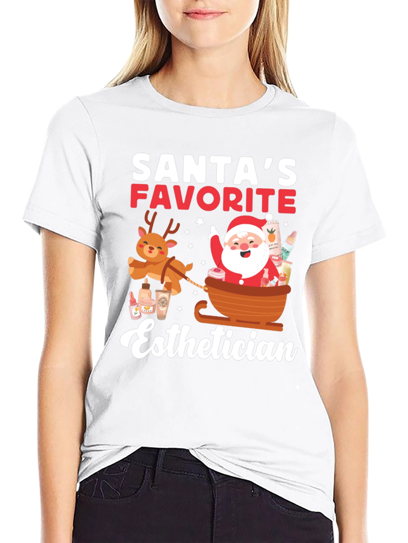 Santas Favorite Esthetician T-Shirt - Holiday Cheer!