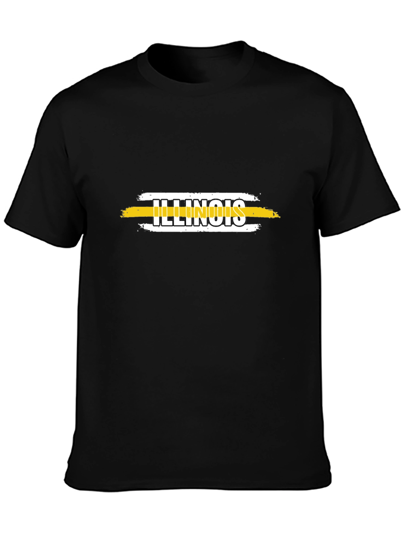 Illinois State Pride T-Shirt - Black Cotton Tee