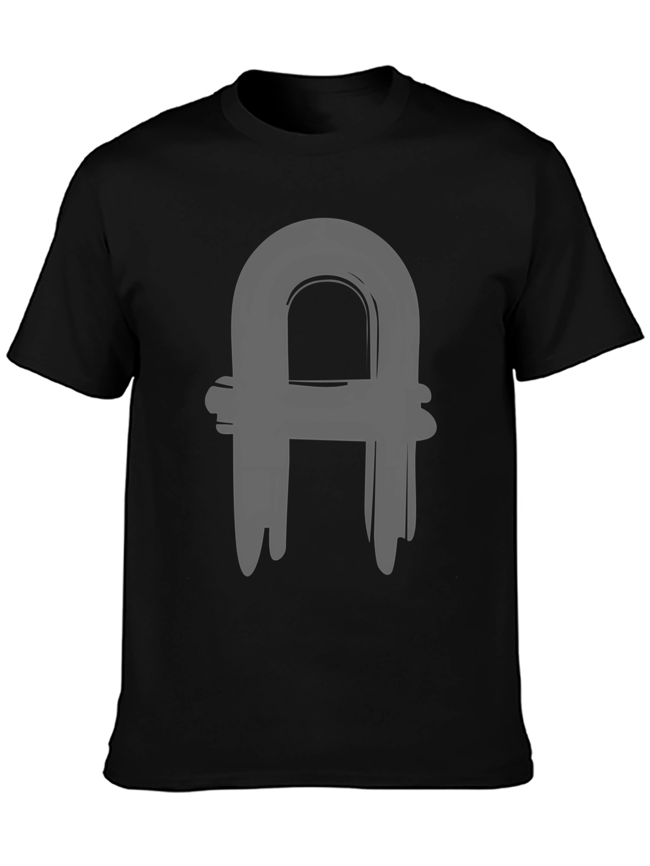 Abstract A Graphic Tee - Casual Black T-Shirt