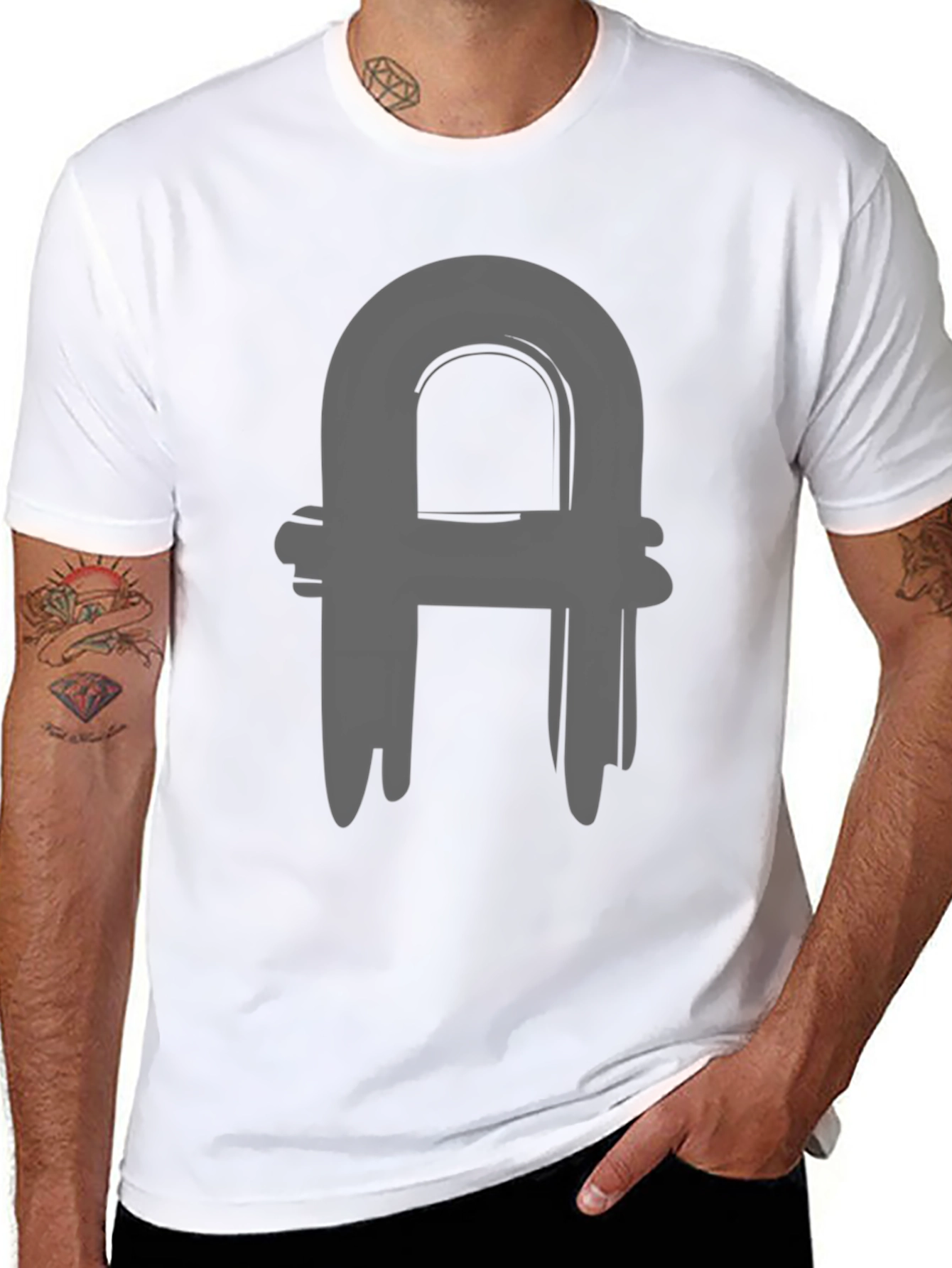 Abstract A Graphic Tee - Casual Black T-Shirt