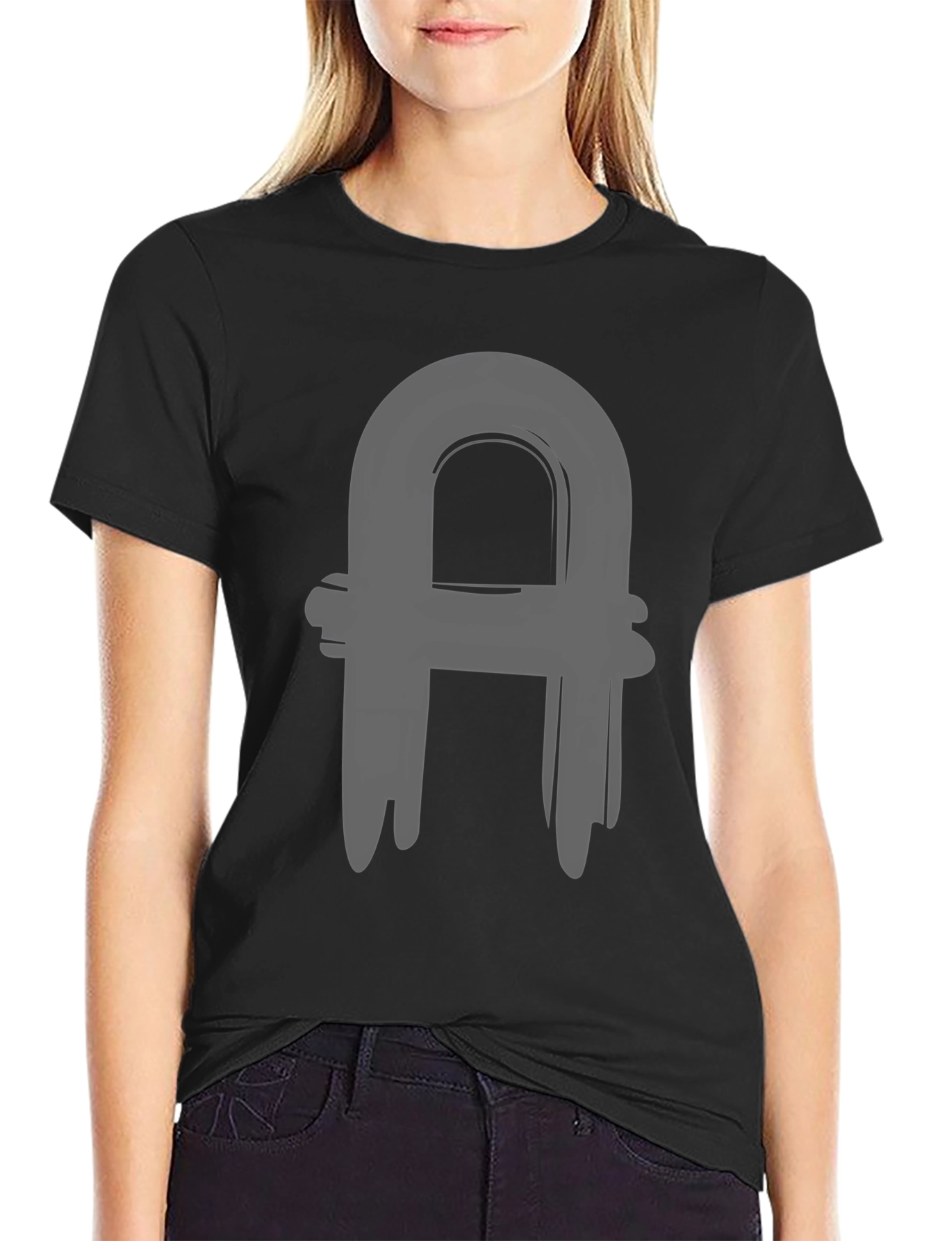 Abstract A Graphic Tee - Casual Black T-Shirt