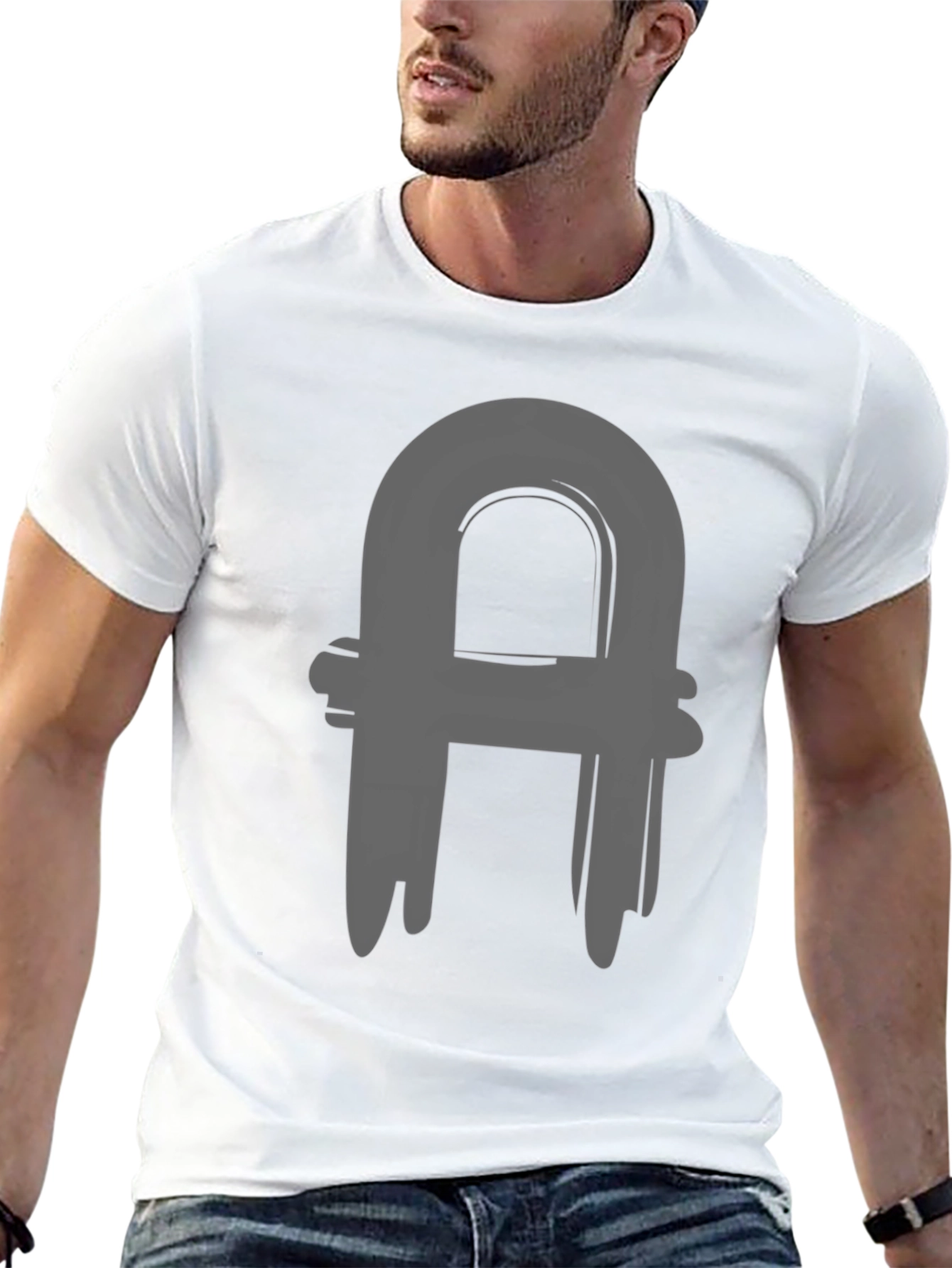 Abstract A Graphic Tee - Casual Black T-Shirt