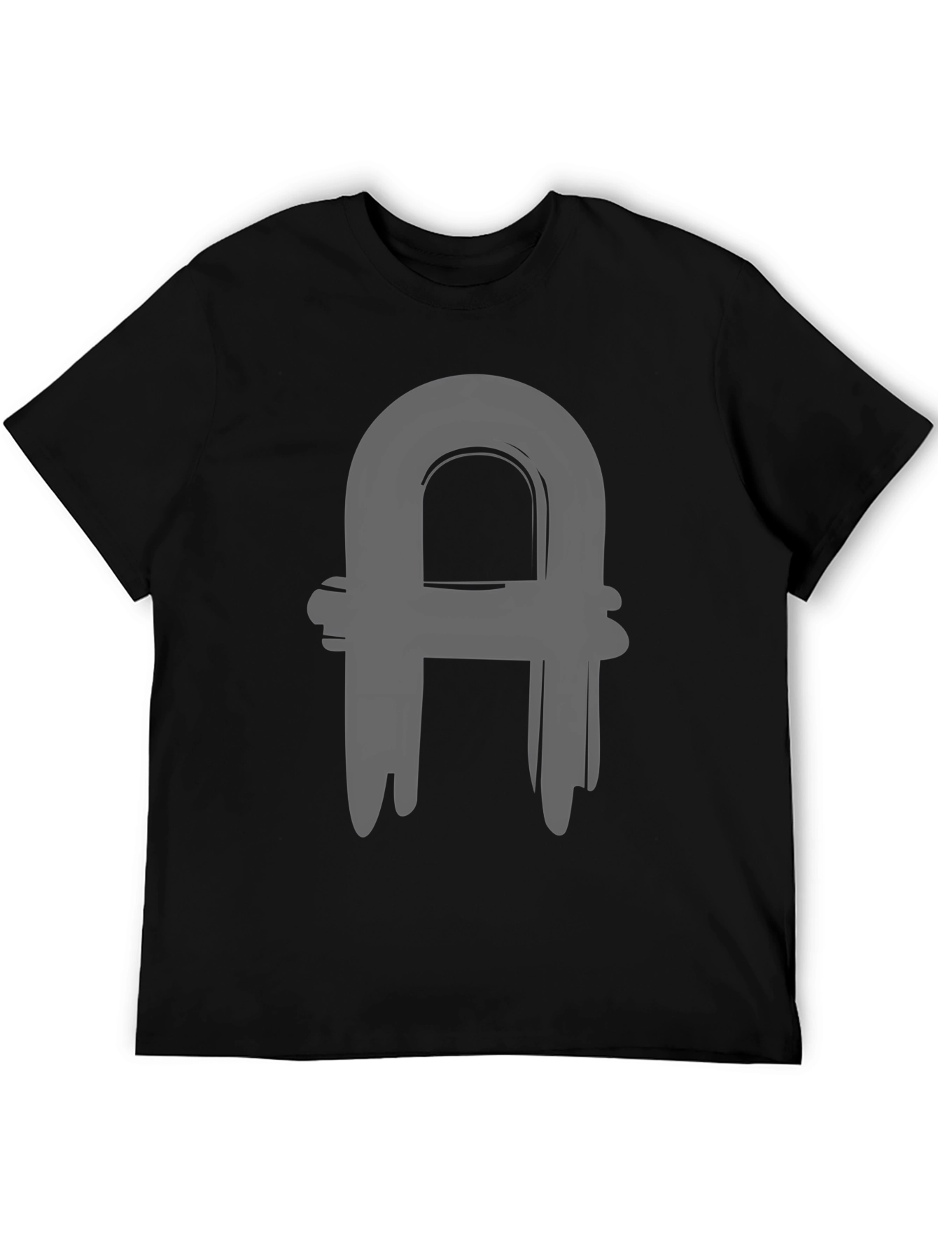 Abstract A Graphic Tee - Casual Black T-Shirt