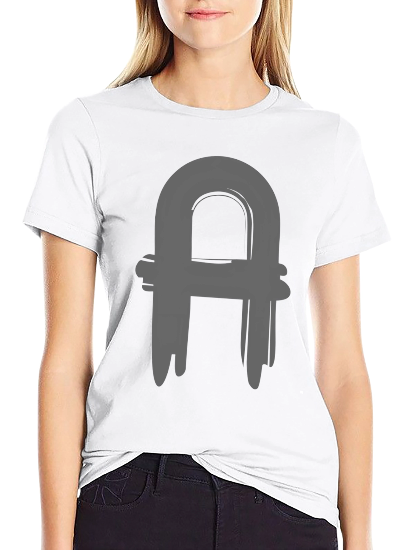 Abstract A Graphic Tee - Casual Black T-Shirt