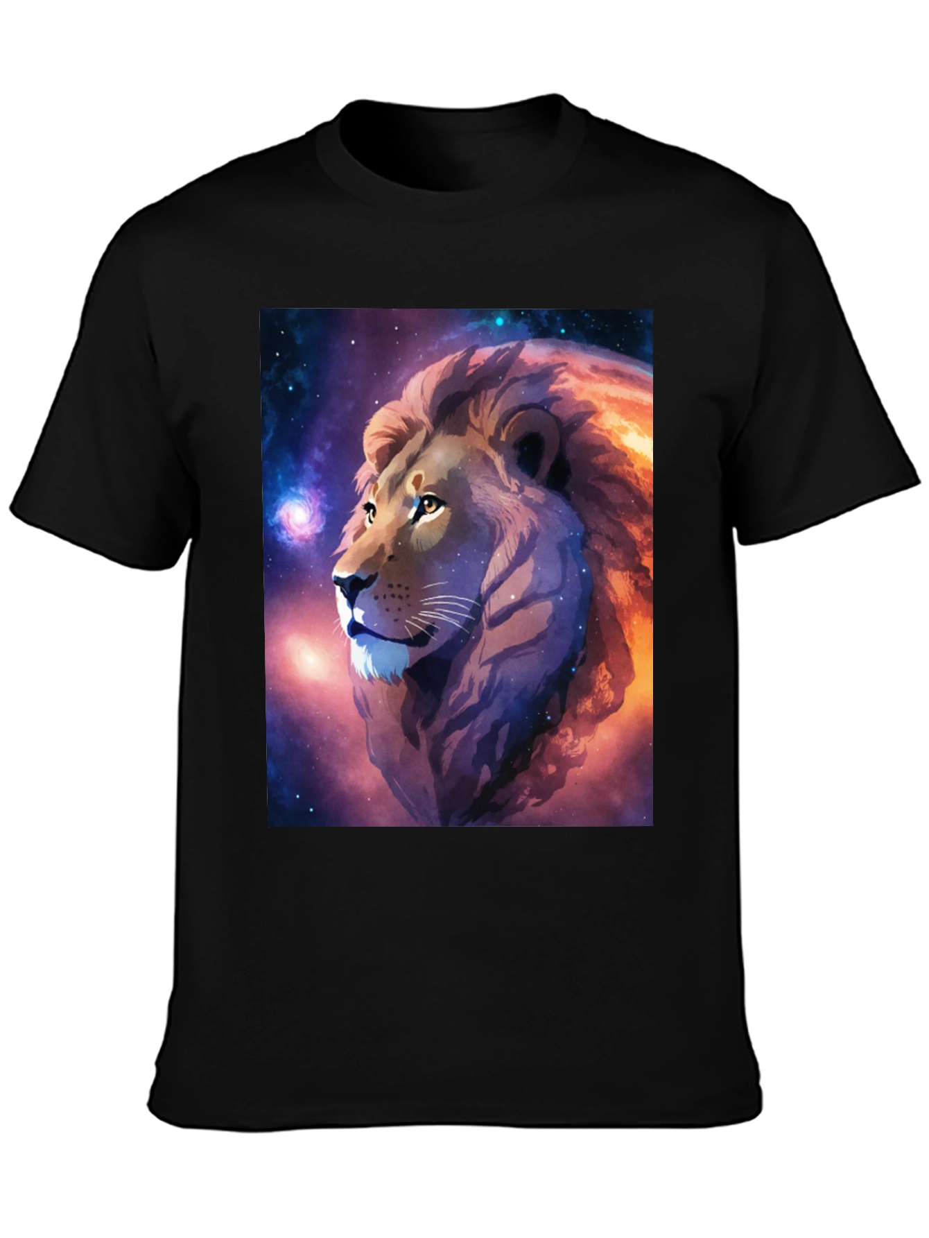 Cosmic Lion Graphic Black T-Shirt