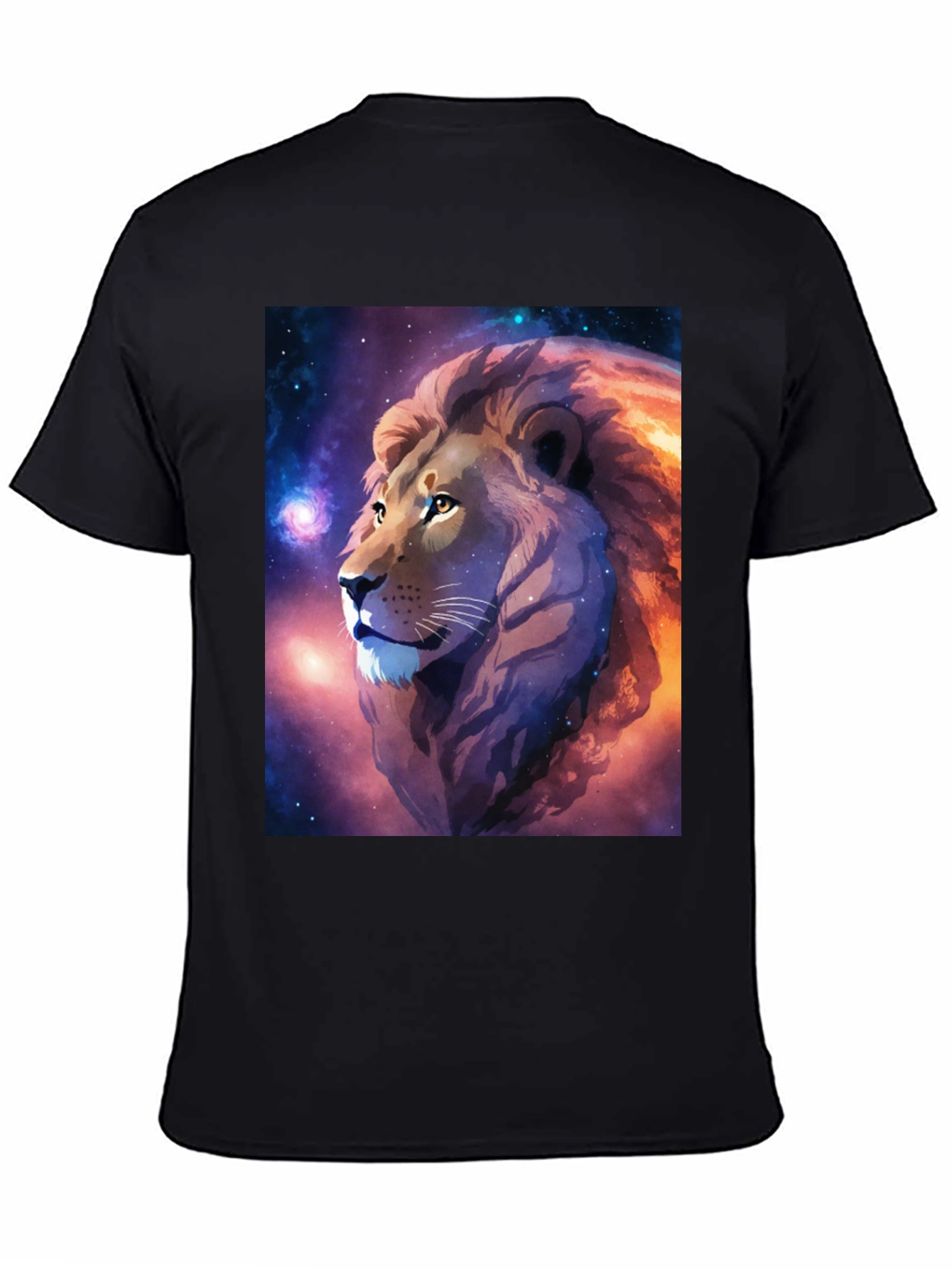 Cosmic Lion Graphic Black T-Shirt