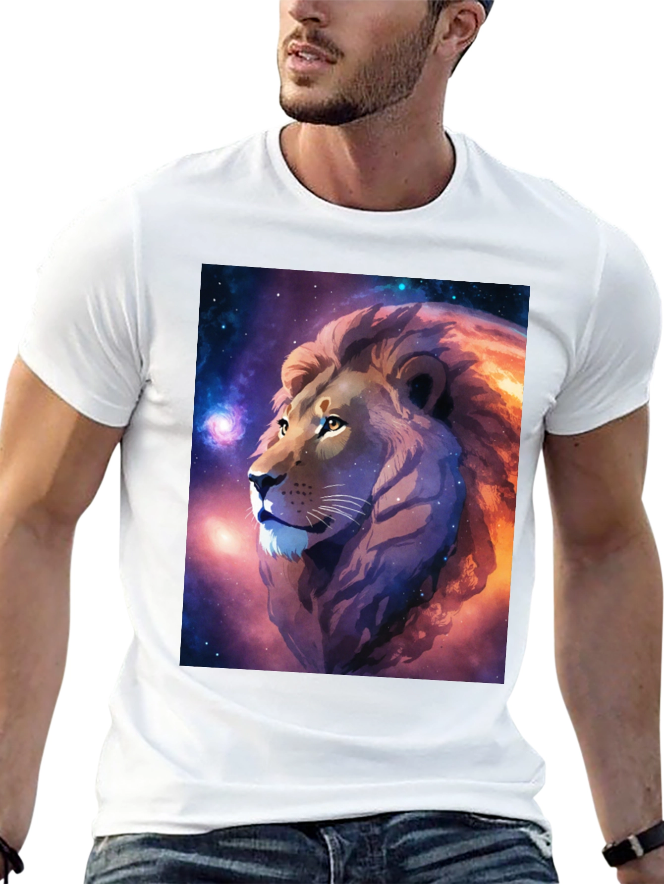 Cosmic Lion Graphic Black T-Shirt