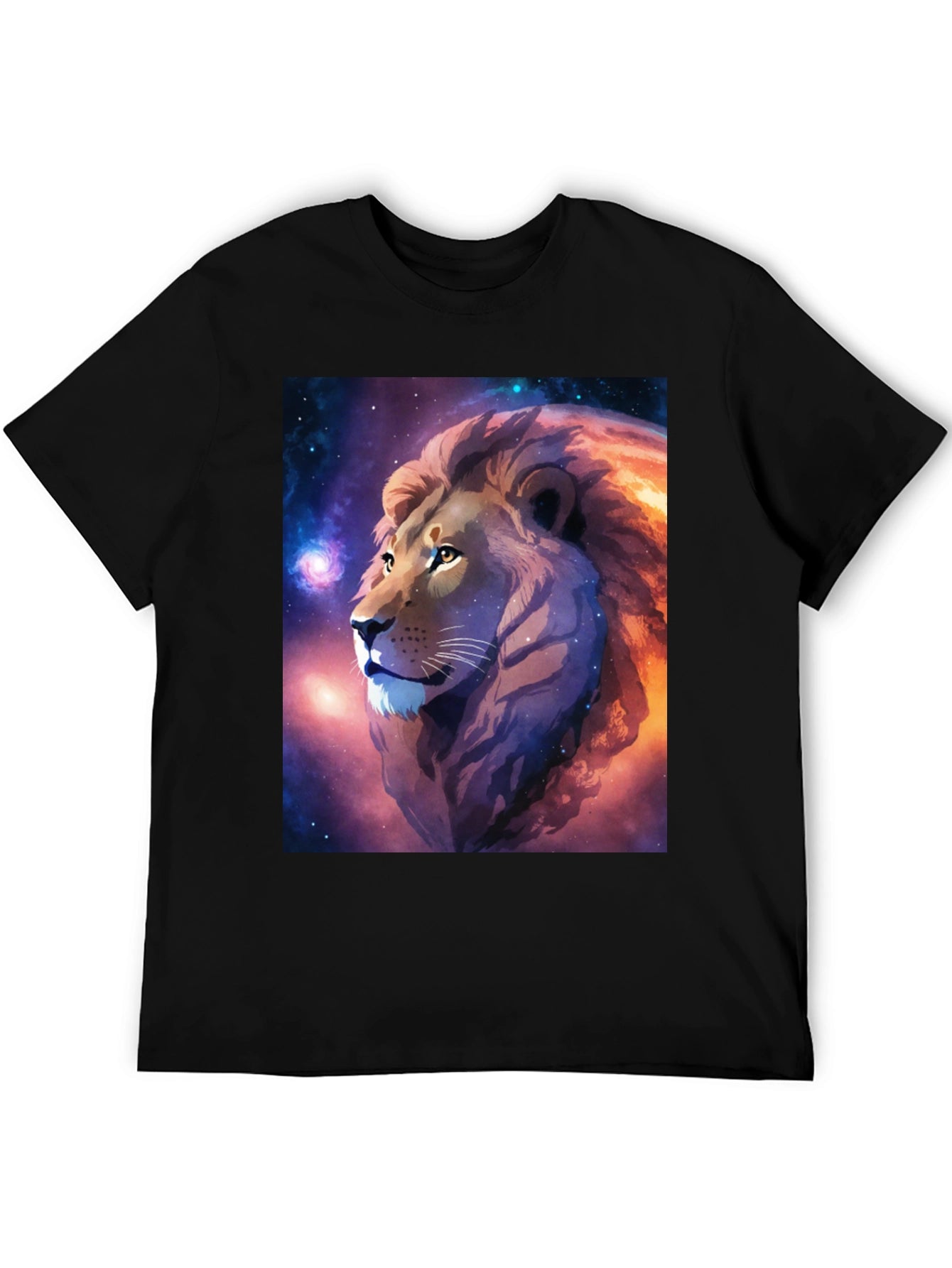 Cosmic Lion Graphic Black T-Shirt