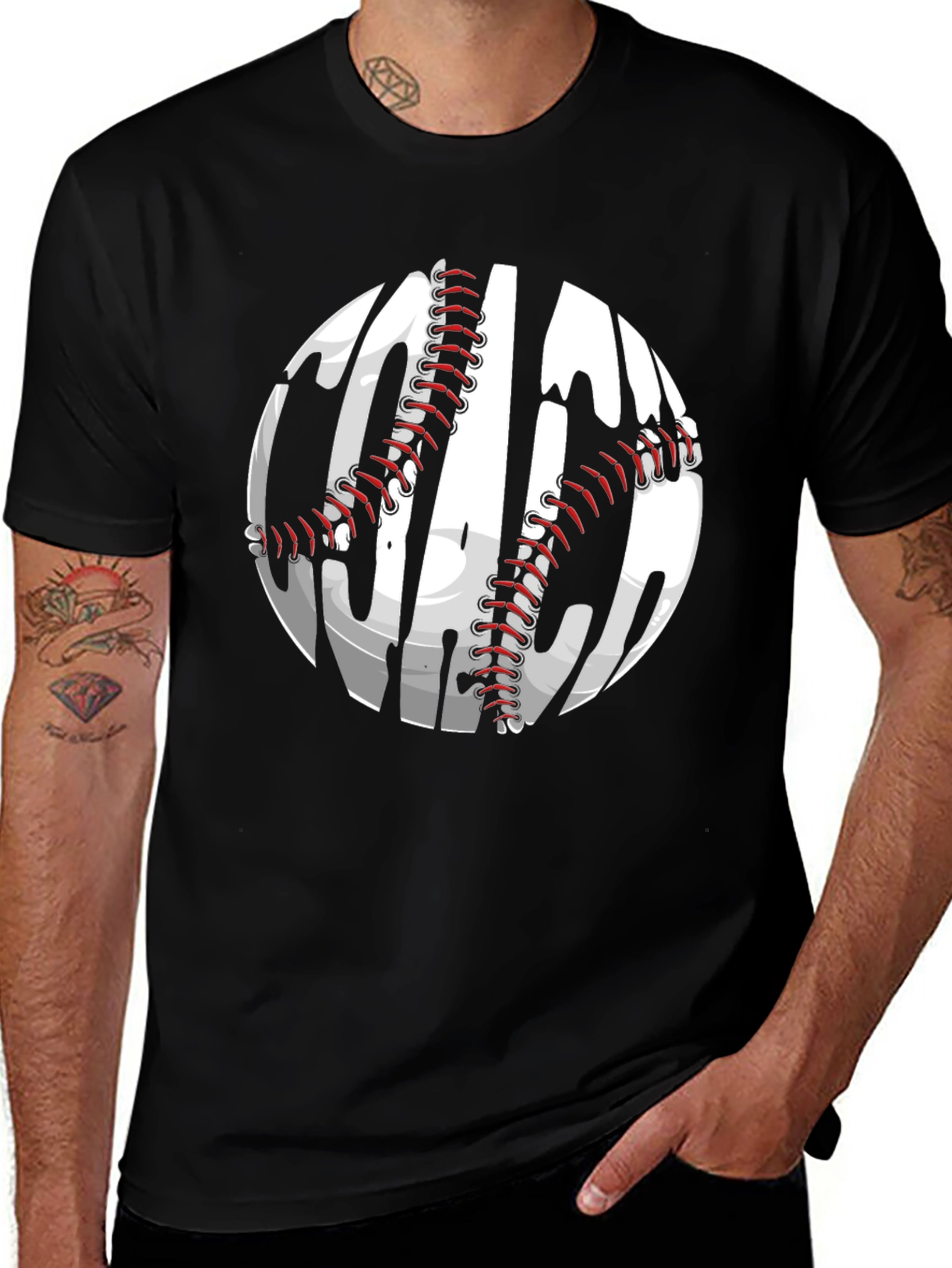 Baseball Coach Graphic Tee - Black