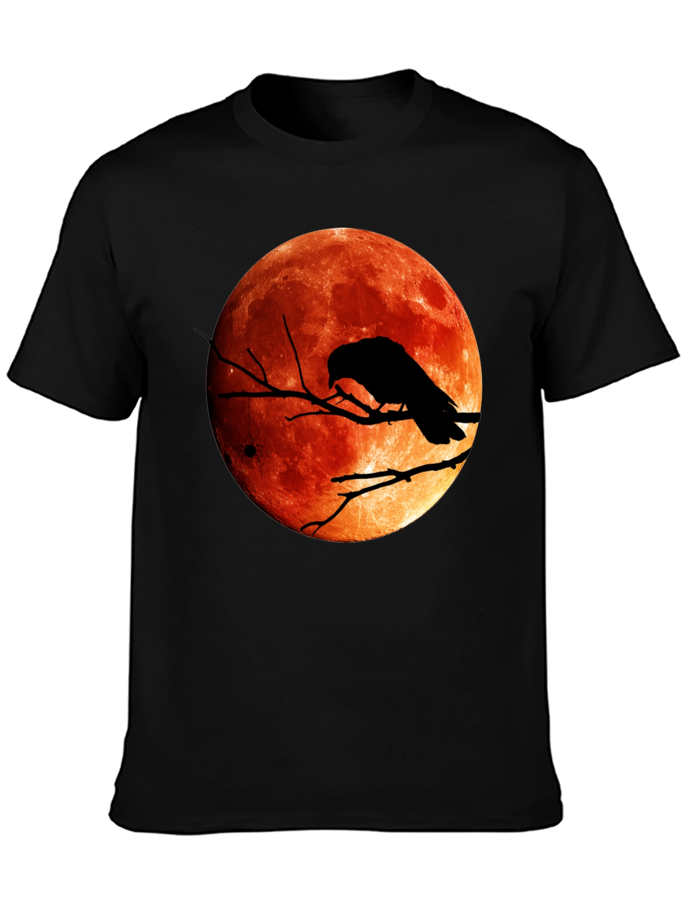 Raven Blood Moon Graphic Tee - Mens Black T-Shirt