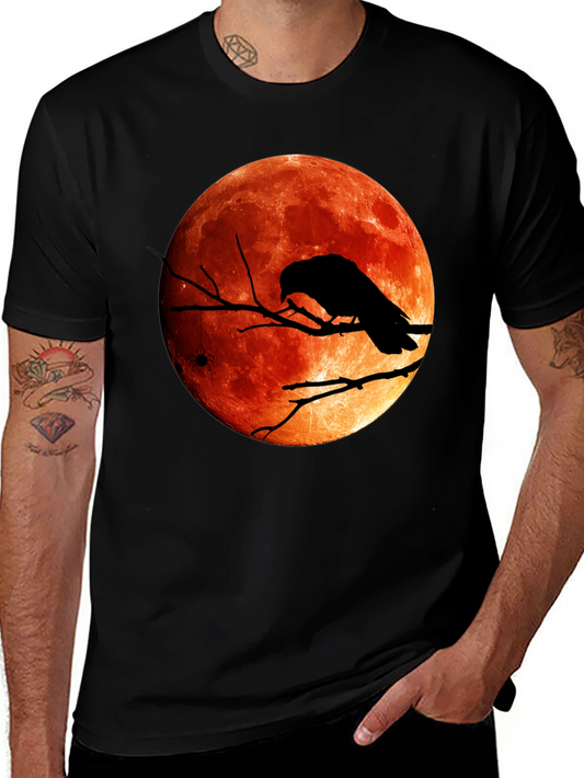 Raven Blood Moon Graphic Tee - Mens Black T-Shirt