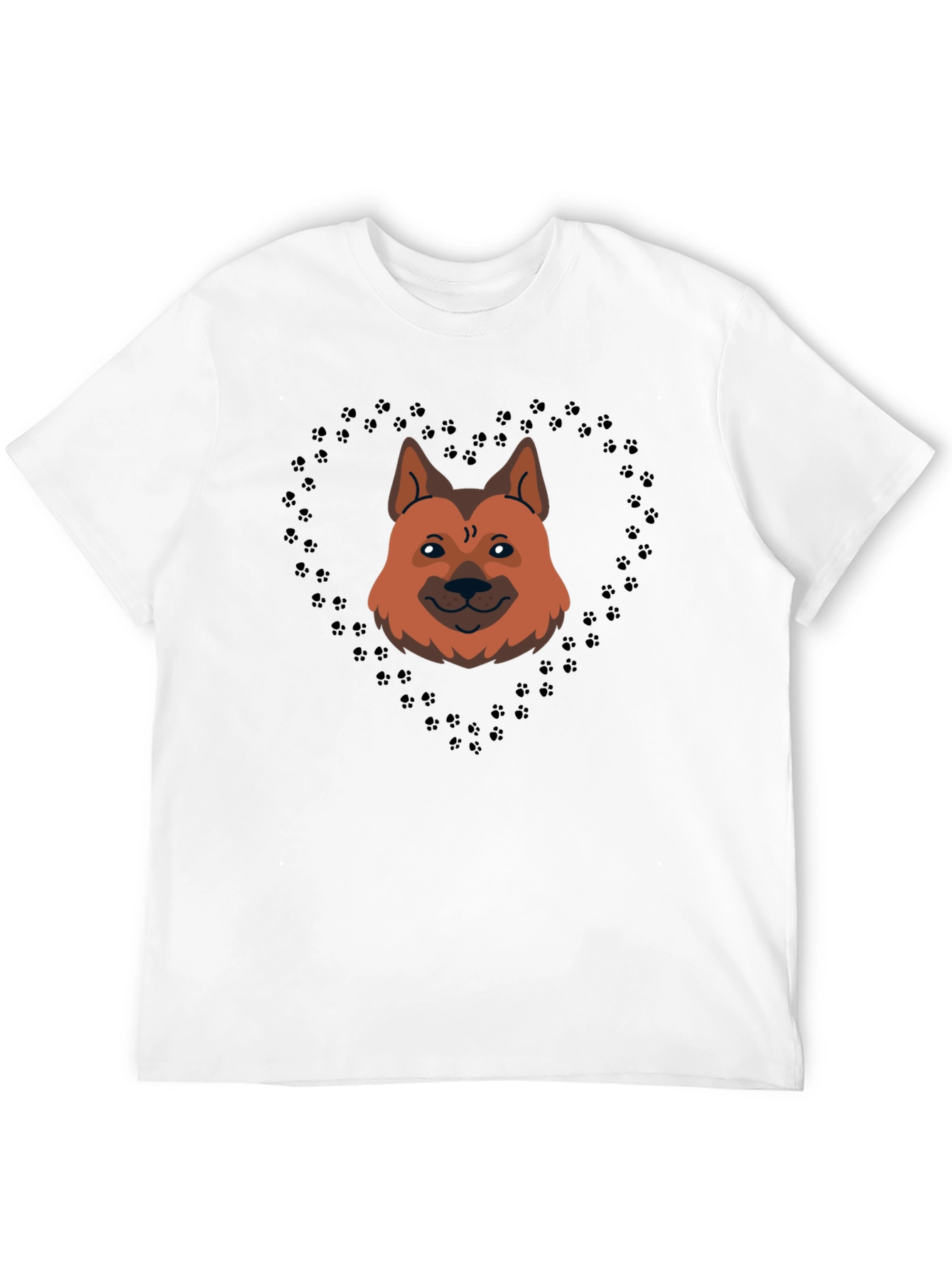 Paw Heart Dog Face T-Shirt – Cute Dog Lover Tee