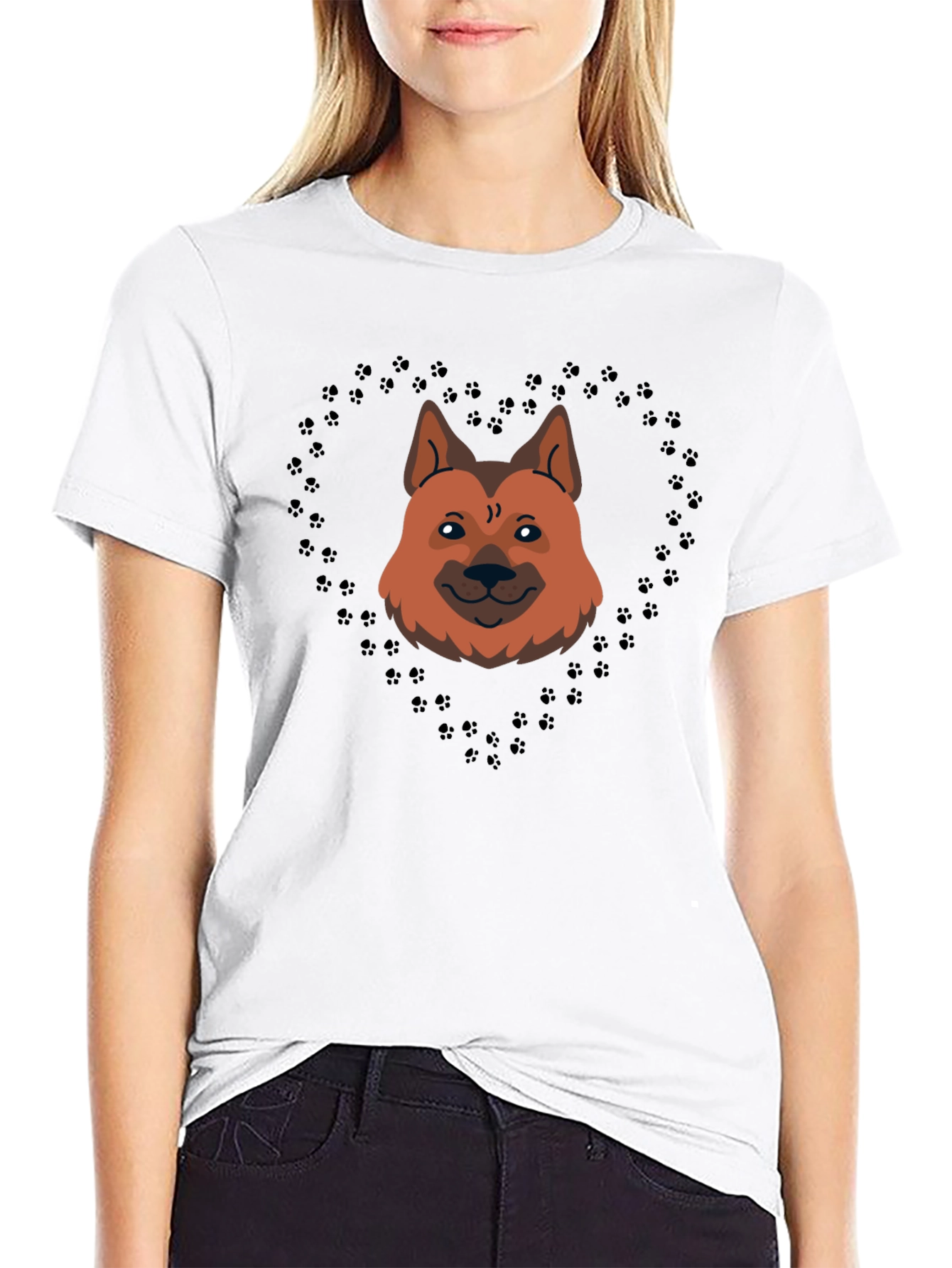 Paw Heart Dog Face T-Shirt – Cute Dog Lover Tee