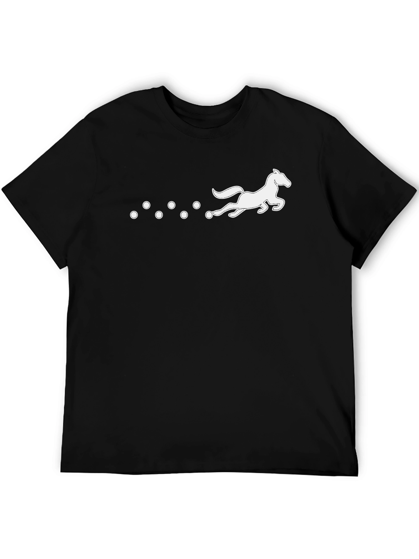 Horse and Spheres Graphic Black T-Shirt