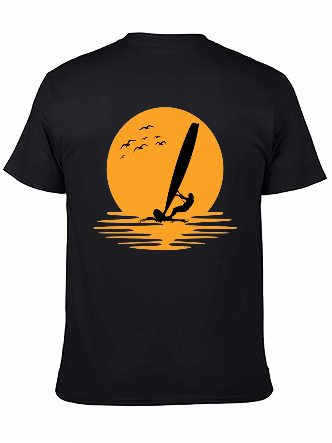 Sunset Windsurfer Graphic Tee - Black