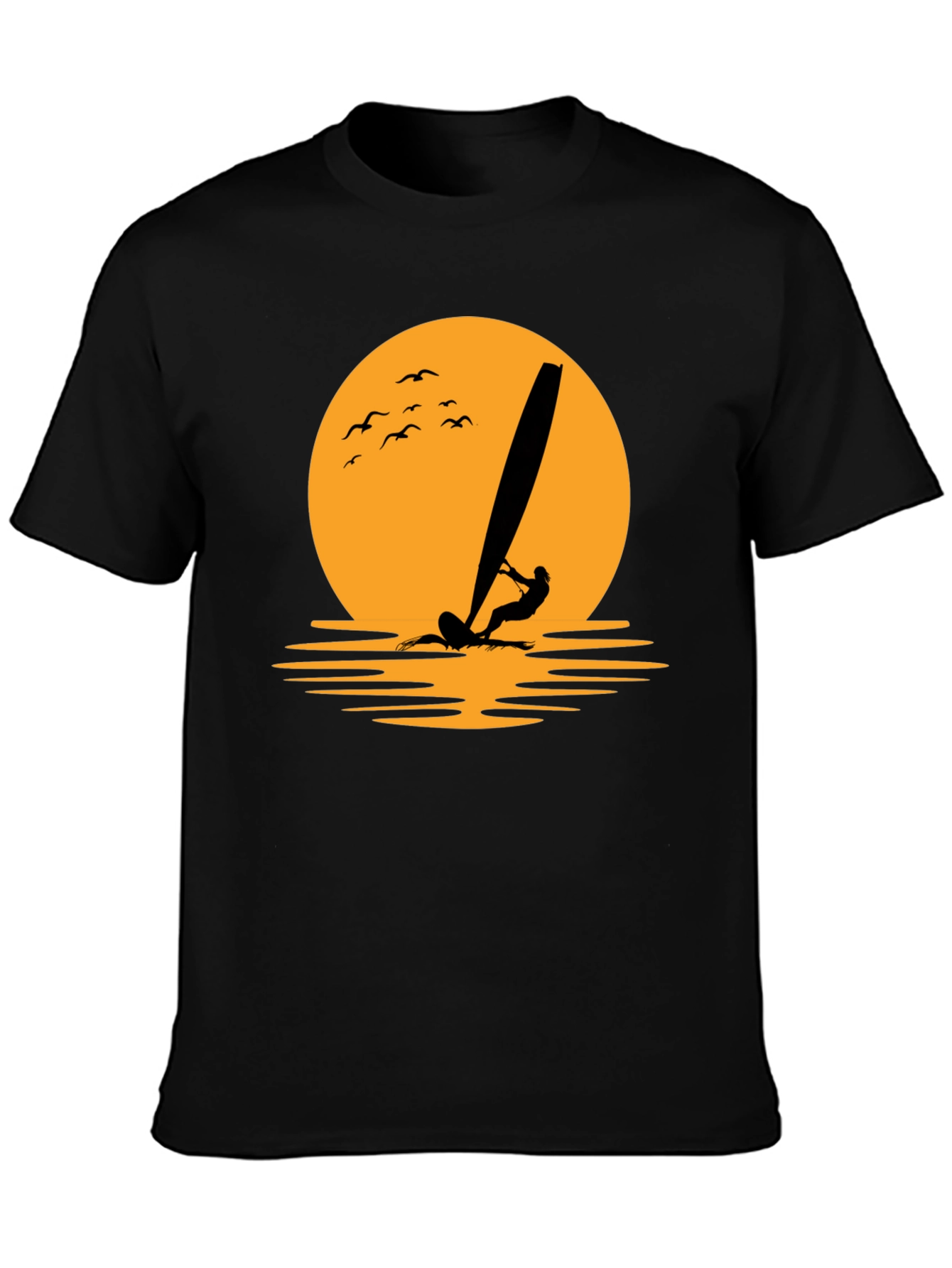 Sunset Windsurfer Graphic Tee - Black