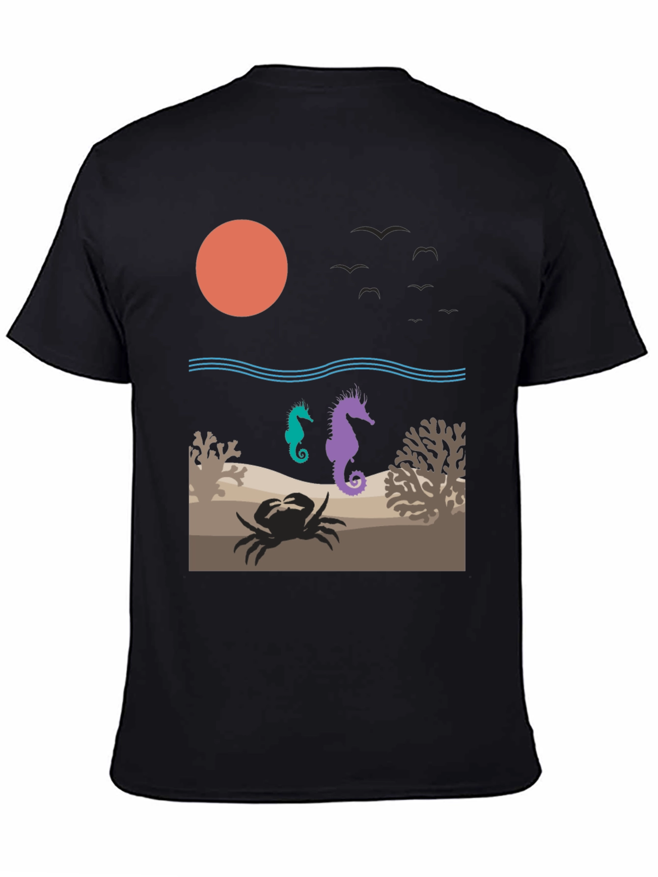 Ocean Scene Graphic Tee: Sea Life Design