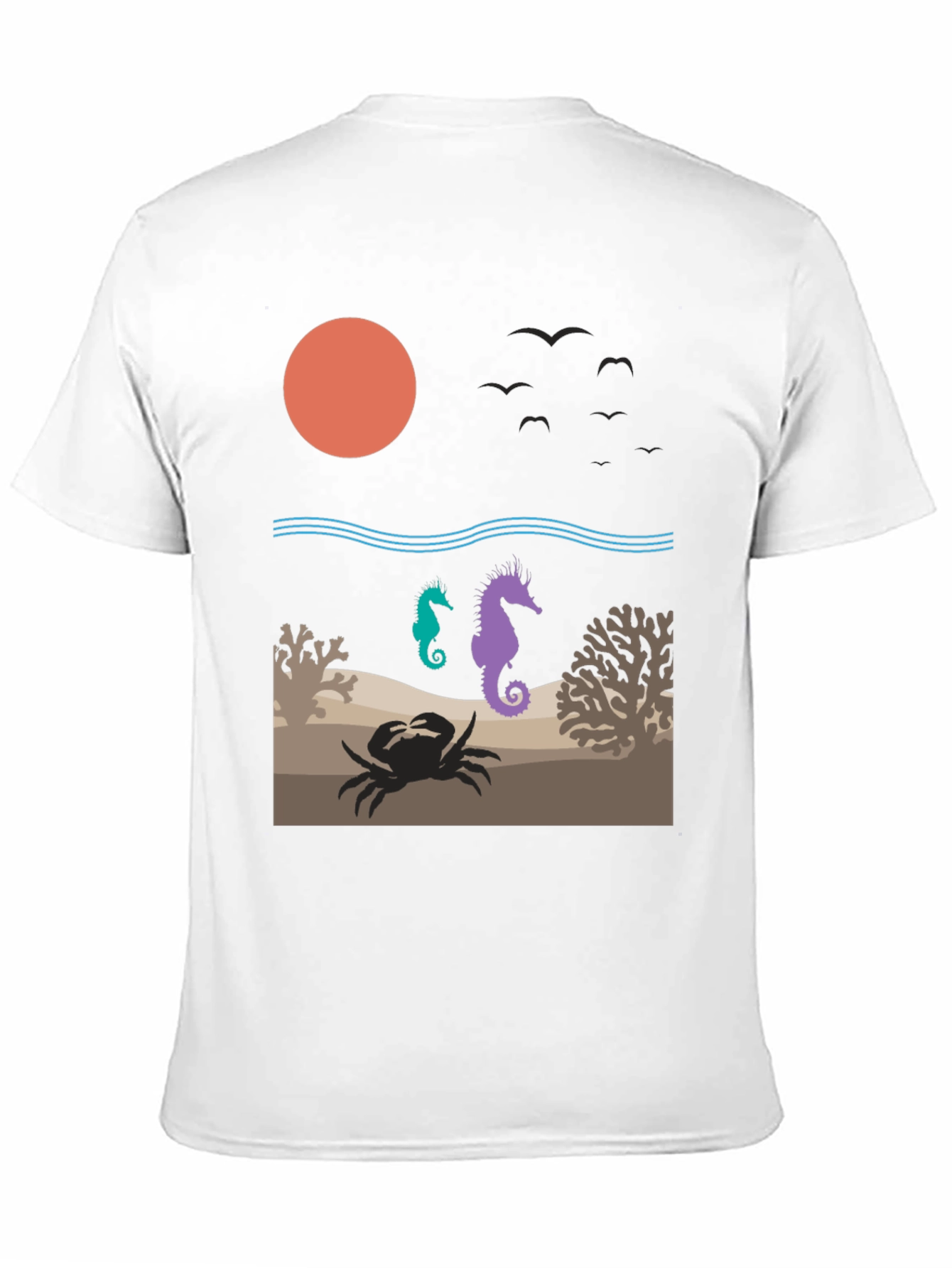 Ocean Scene Graphic Tee: Sea Life Design