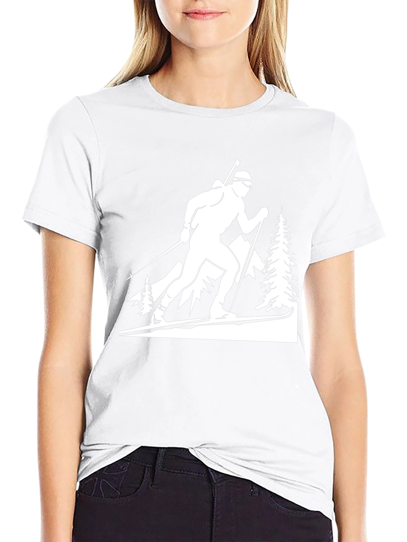Biathlon Skier Graphic Tee - Black