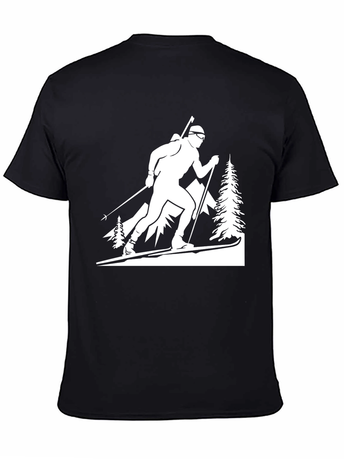 Biathlon Skier Graphic Tee - Black
