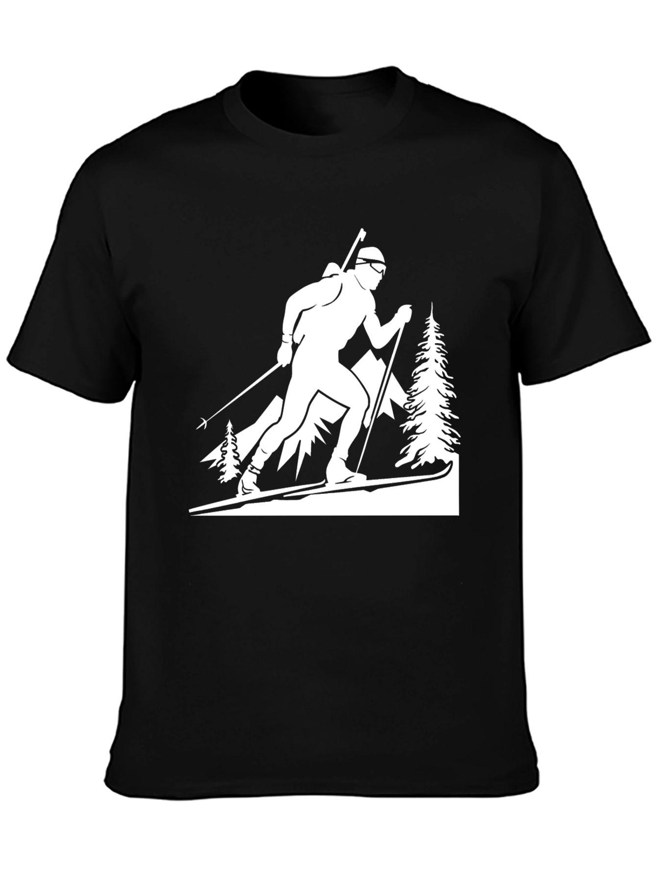 Biathlon Skier Graphic Tee - Black
