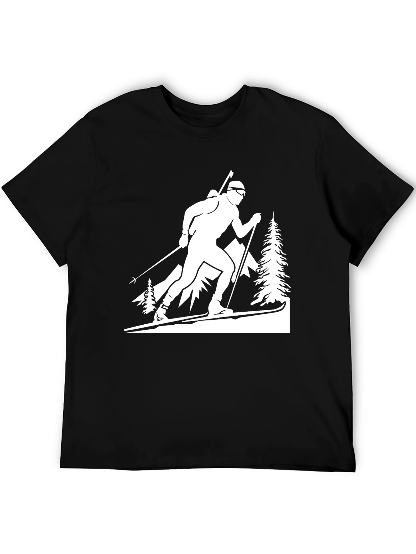 Biathlon Skier Graphic Tee - Black