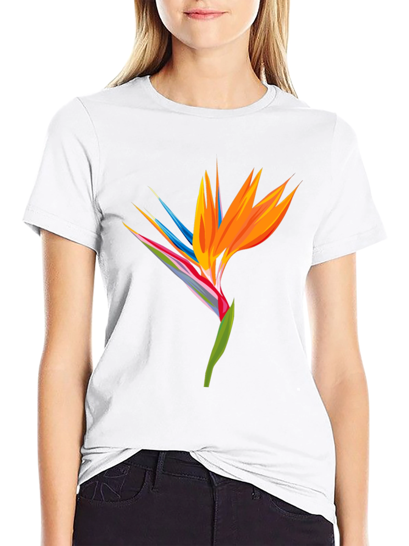Bird of Paradise Graphic Tee - Black Casual Shirt