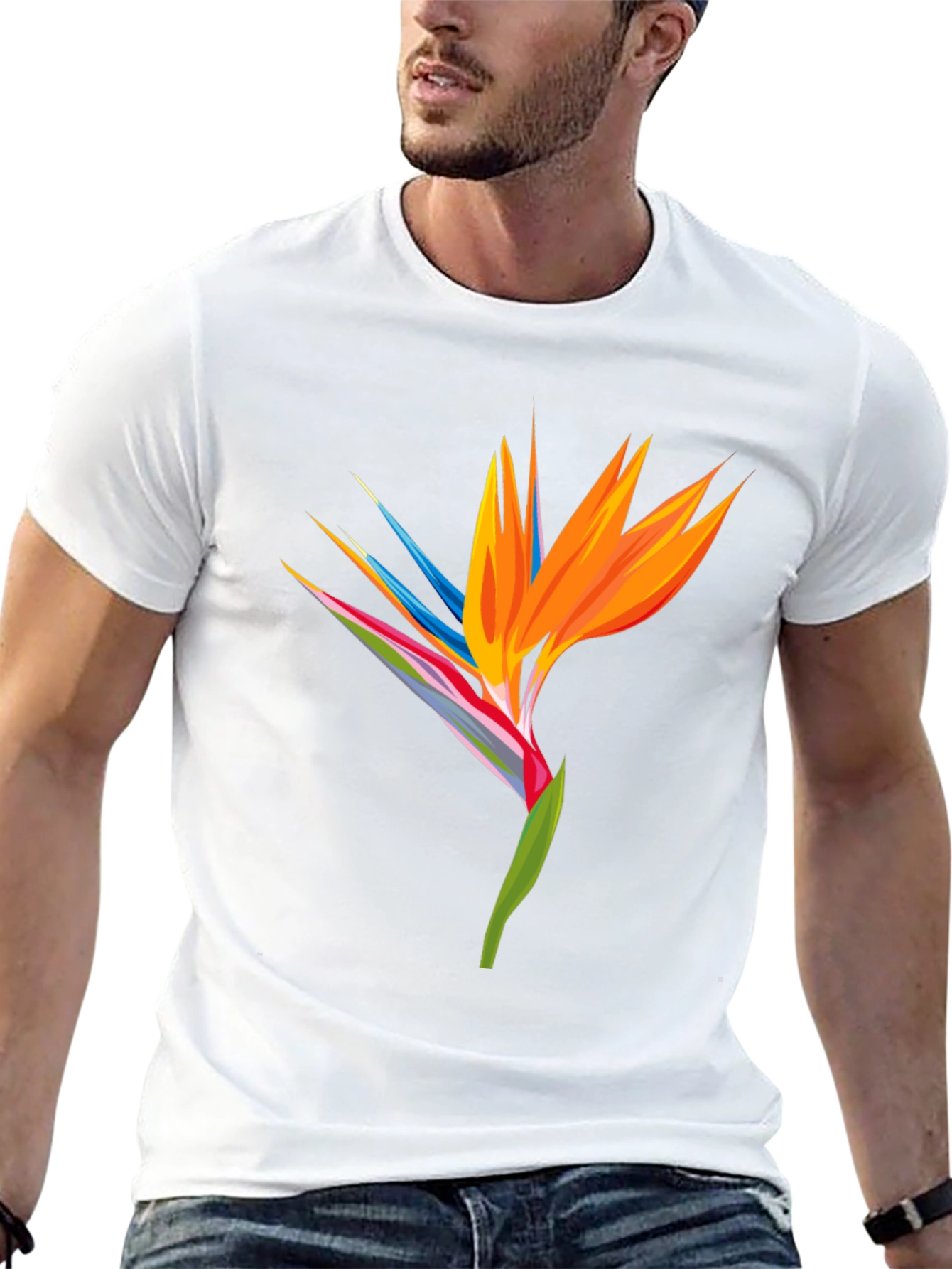 Bird of Paradise Graphic Tee - Black Casual Shirt