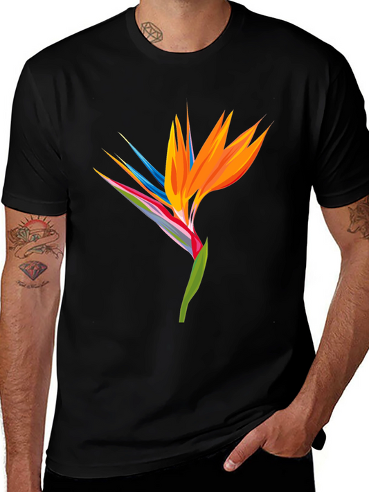 Bird of Paradise Graphic Tee - Black Casual Shirt