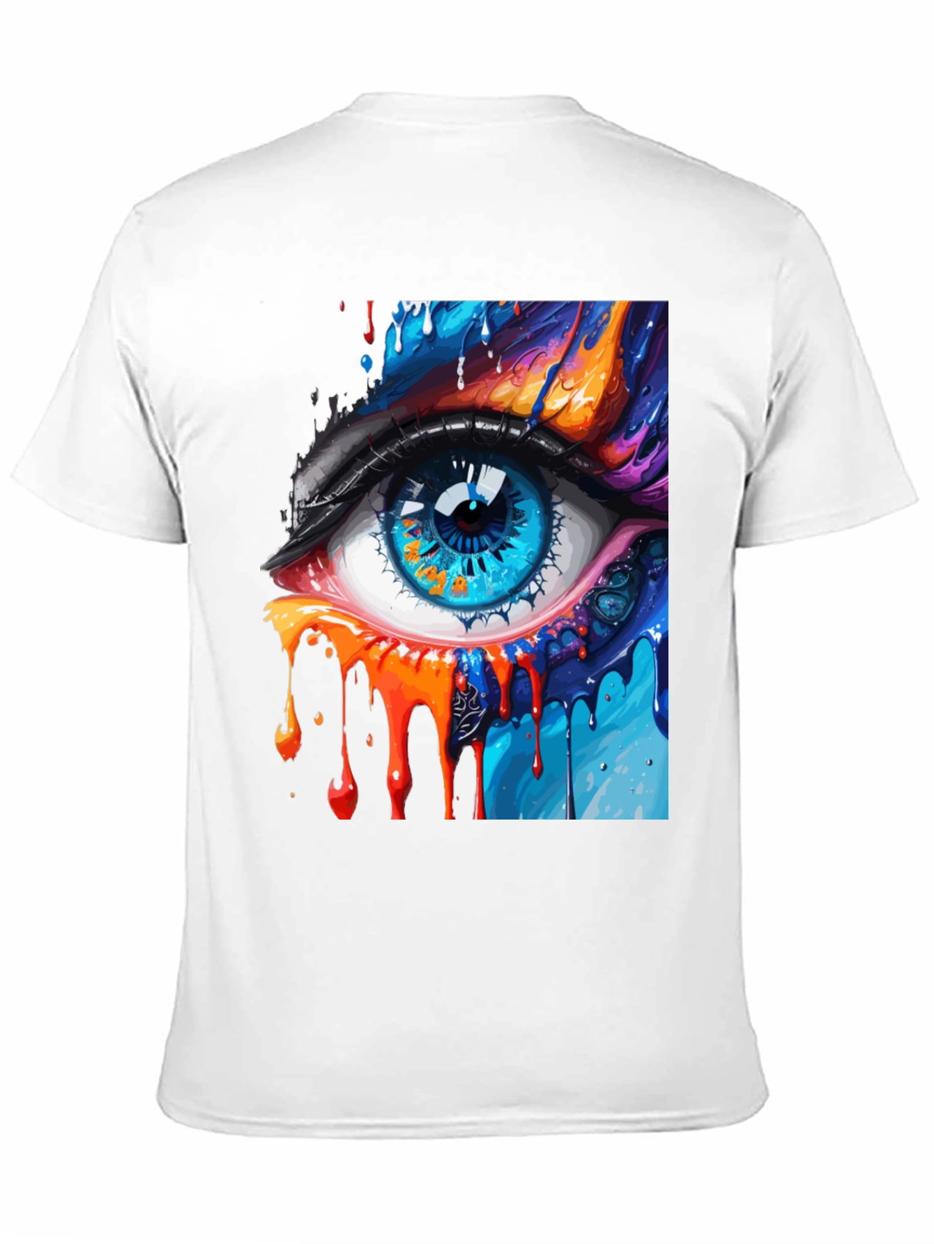 Abstract Eye Graphic Print Black T-Shirt