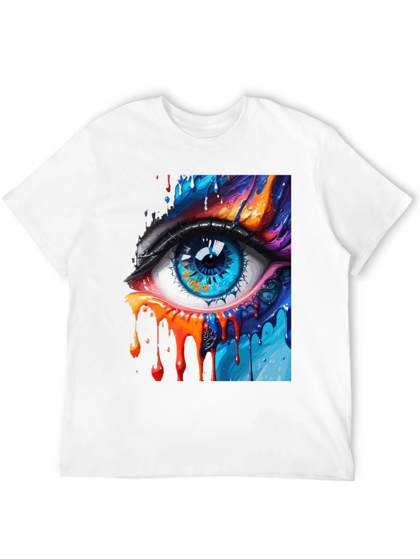 Abstract Eye Graphic Print Black T-Shirt