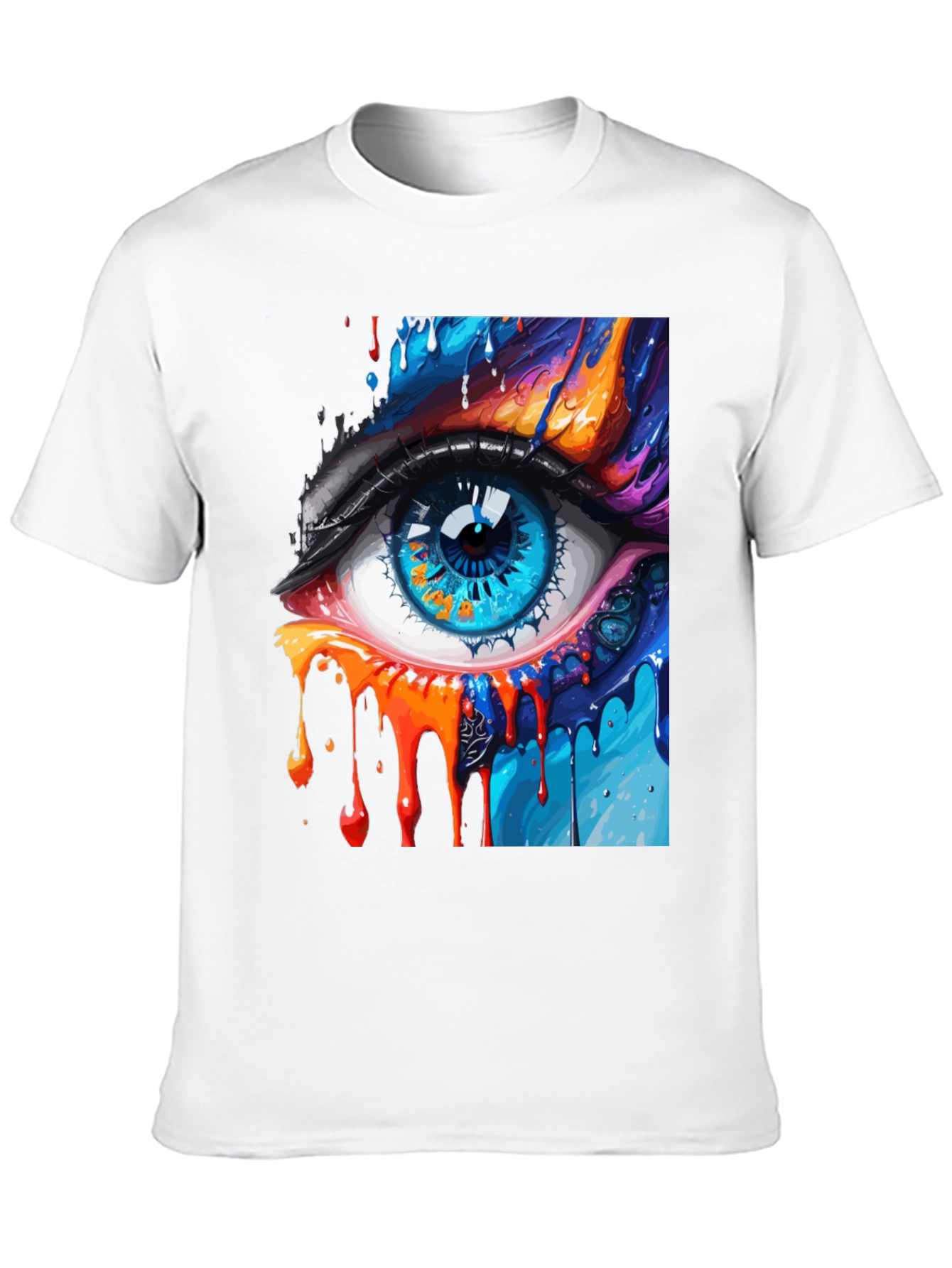 Abstract Eye Graphic Print Black T-Shirt