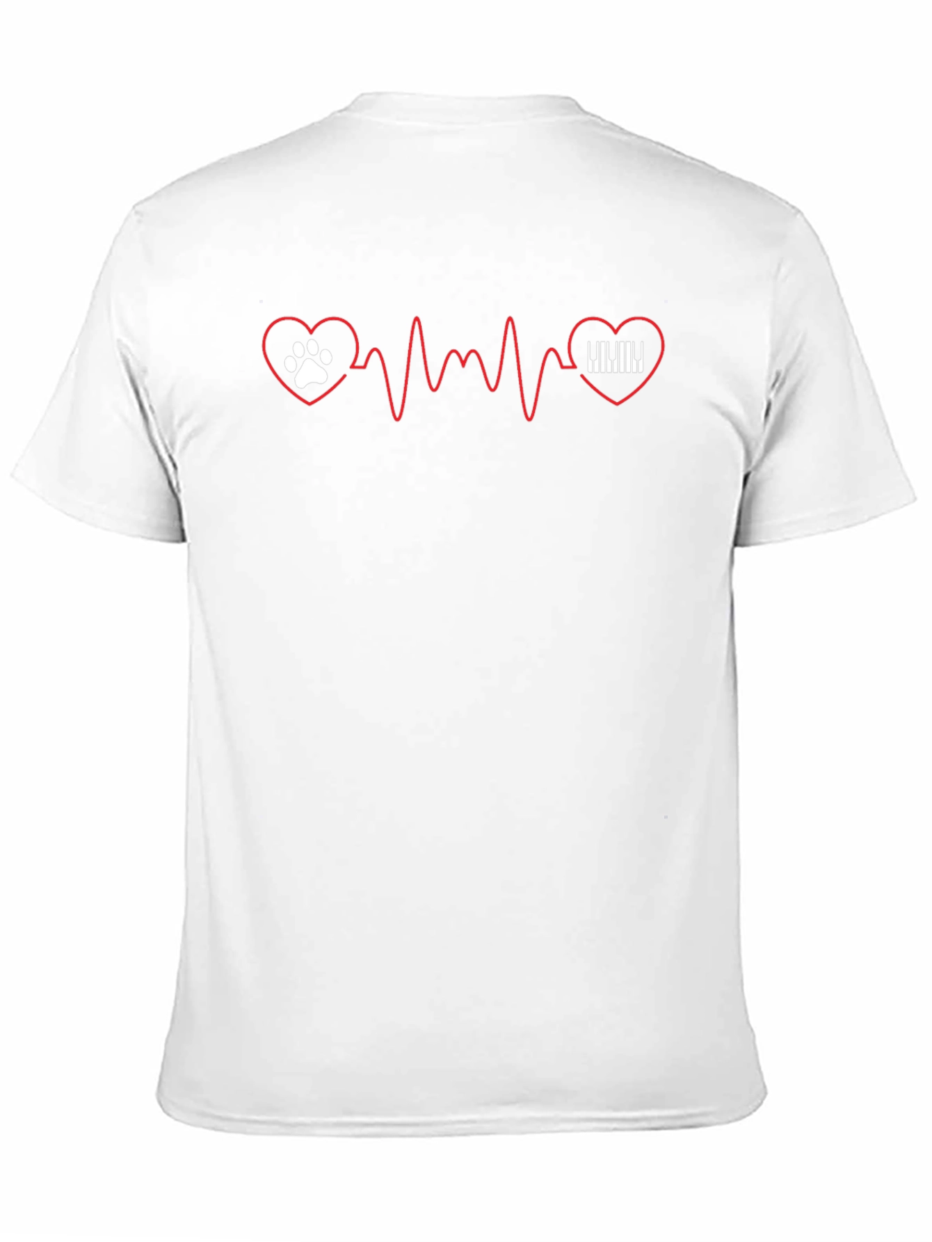 Paw & Piano Heartbeat T-Shirt - Black