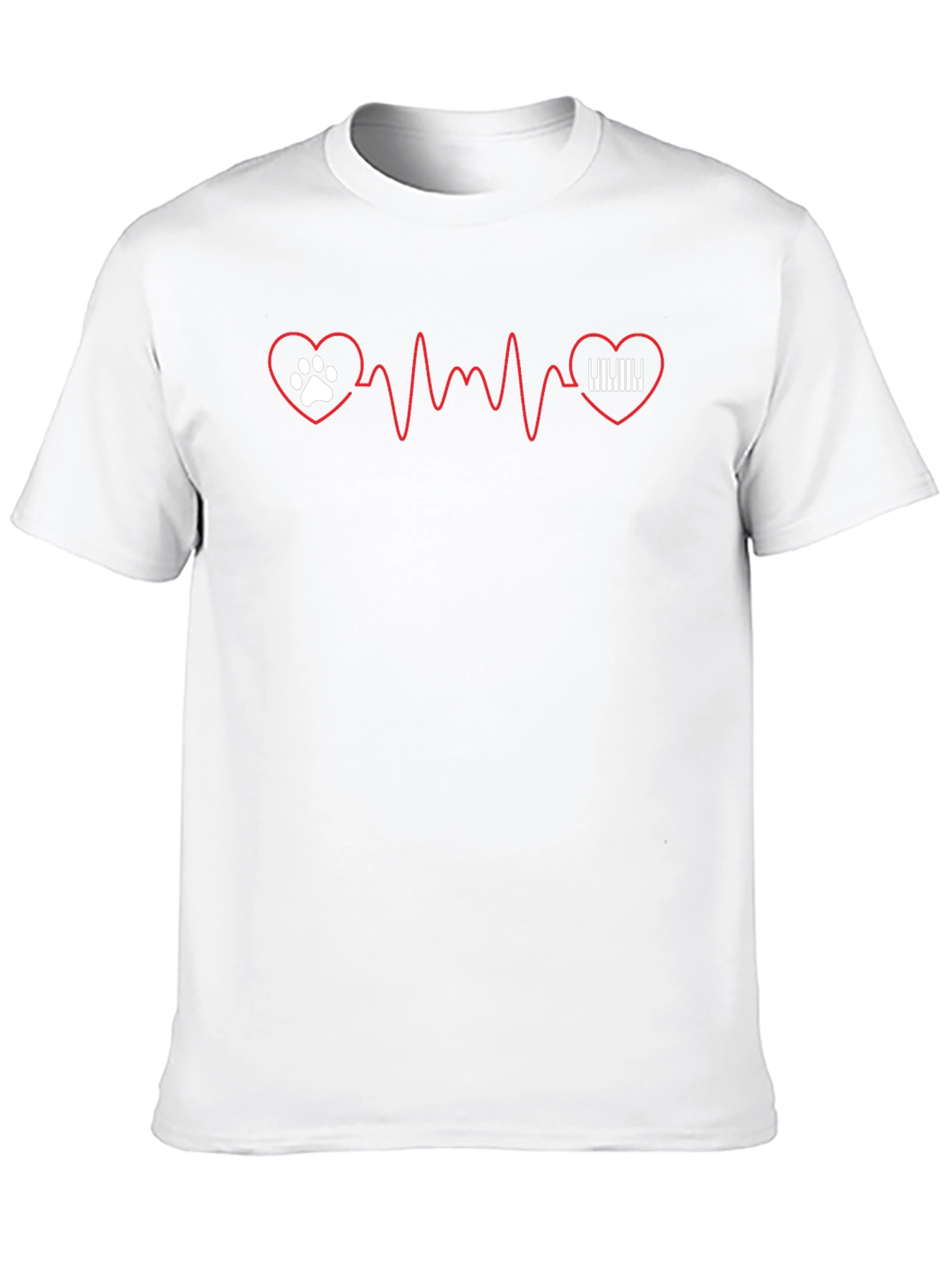 Paw & Piano Heartbeat T-Shirt - Black