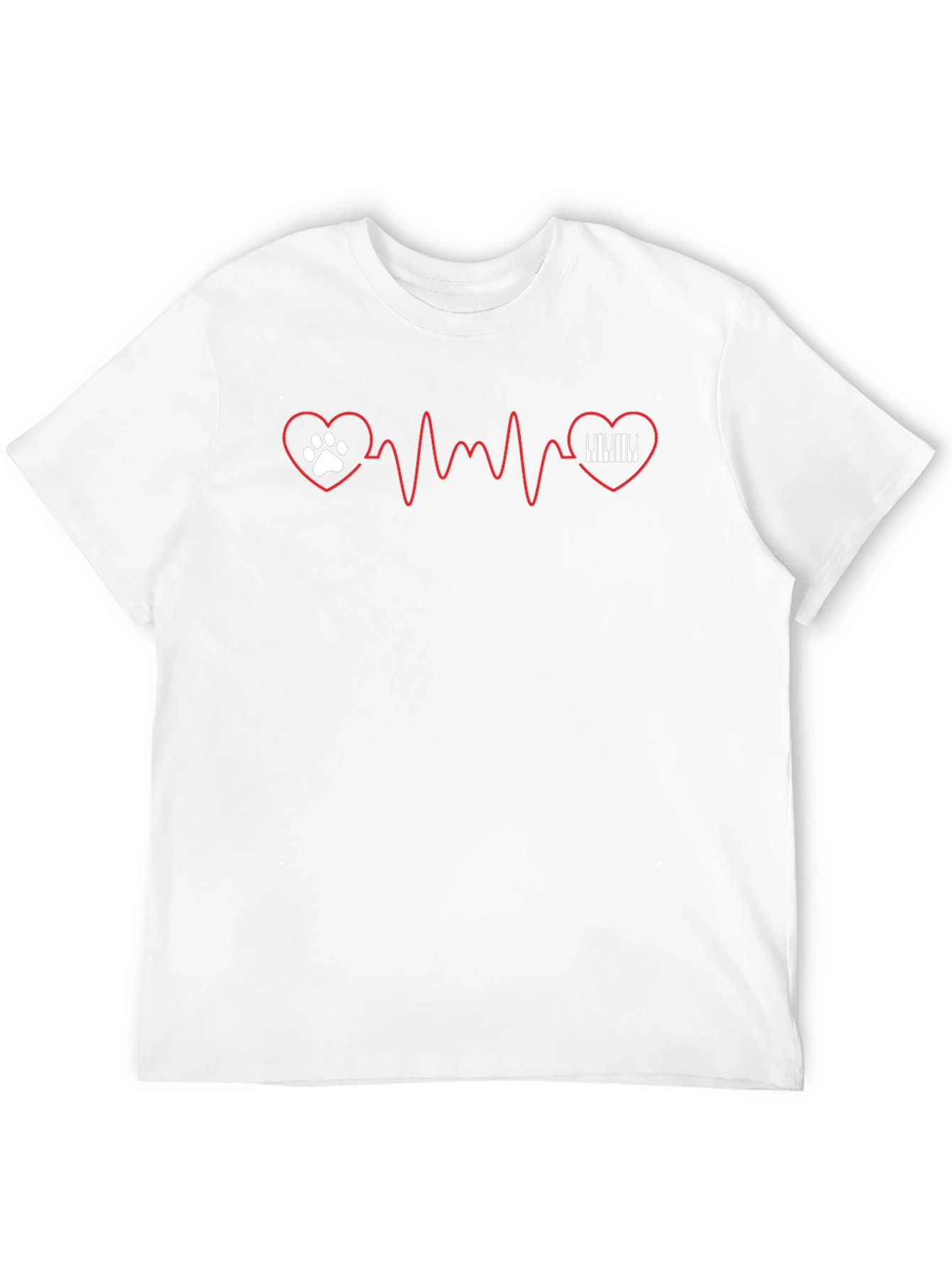 Paw & Piano Heartbeat T-Shirt - Black